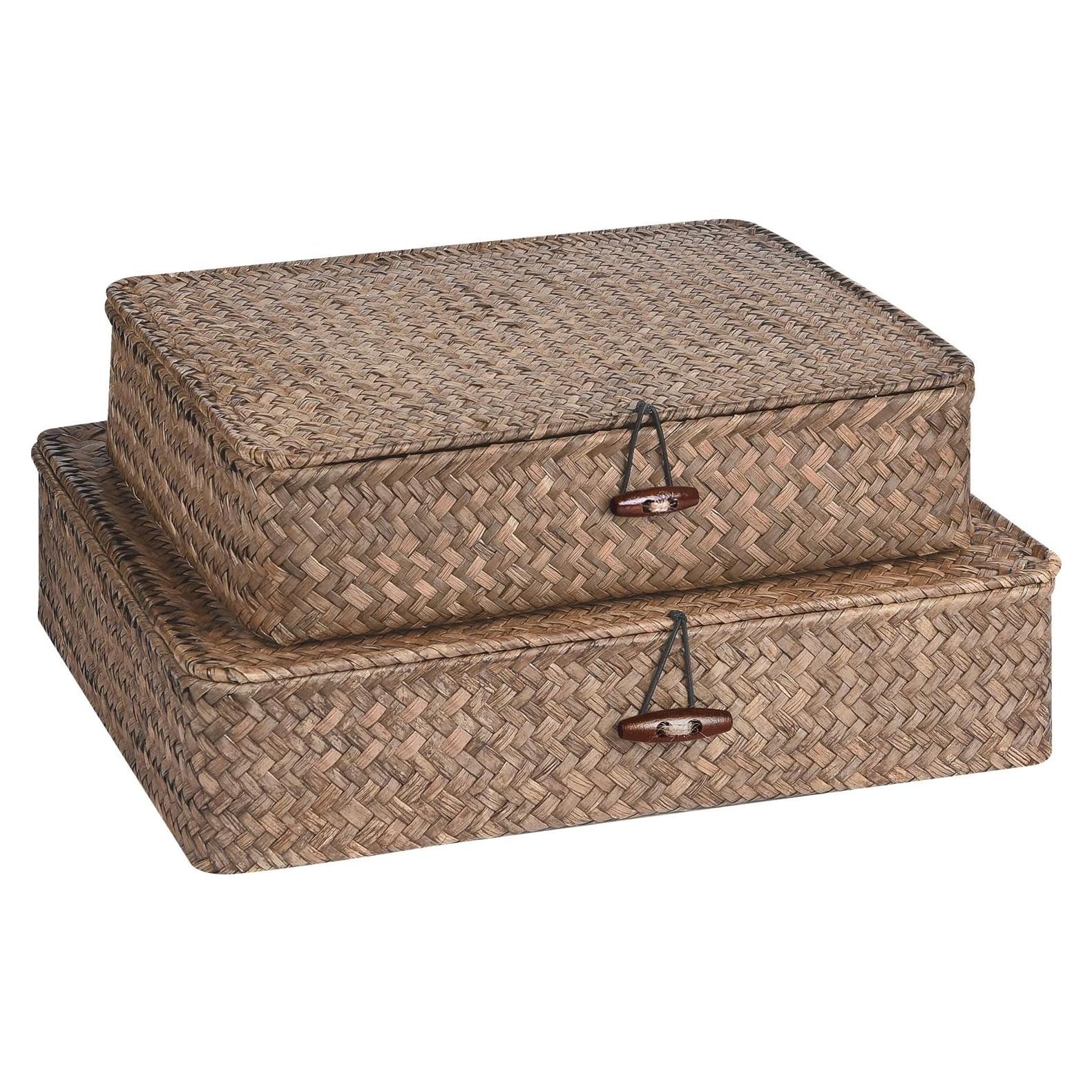 Juego de 2 Cestas de Almacenamiento FOSSORH de Hierba Marina