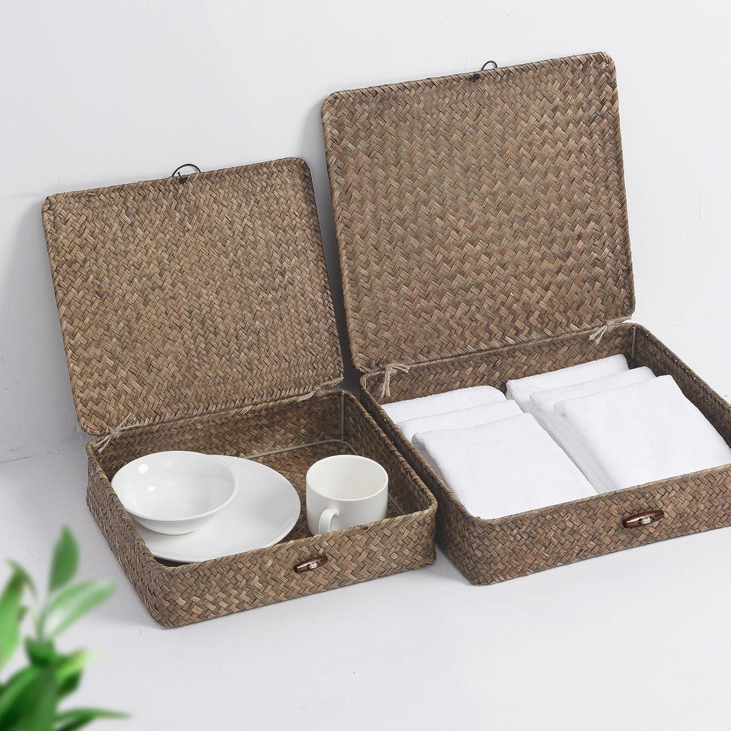 Juego de 2 Cestas de Almacenamiento FOSSORH de Hierba Marina