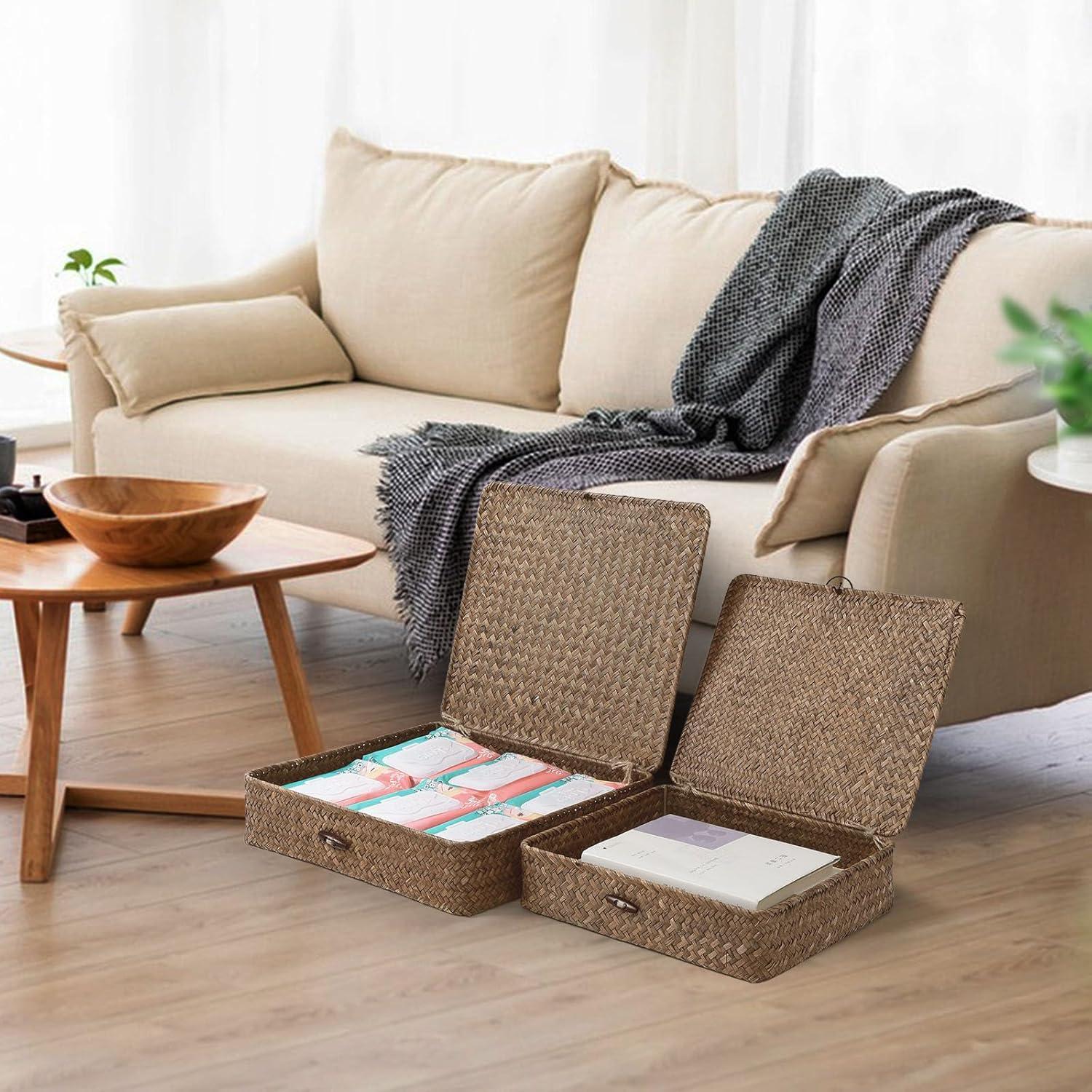 Juego de 2 Cestas de Almacenamiento FOSSORH de Hierba Marina