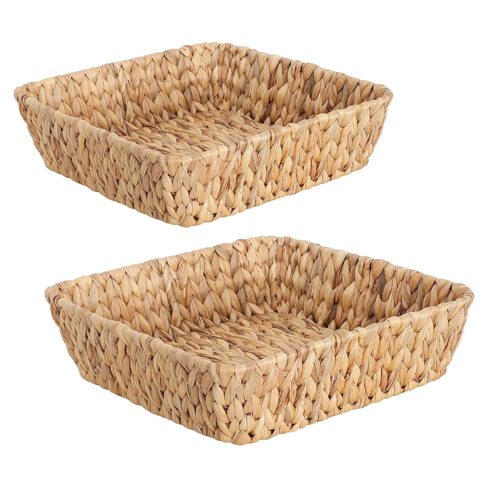 Cestas de Mimbre Tejidas DAICOLAD - 2 Piezas Rectangulares