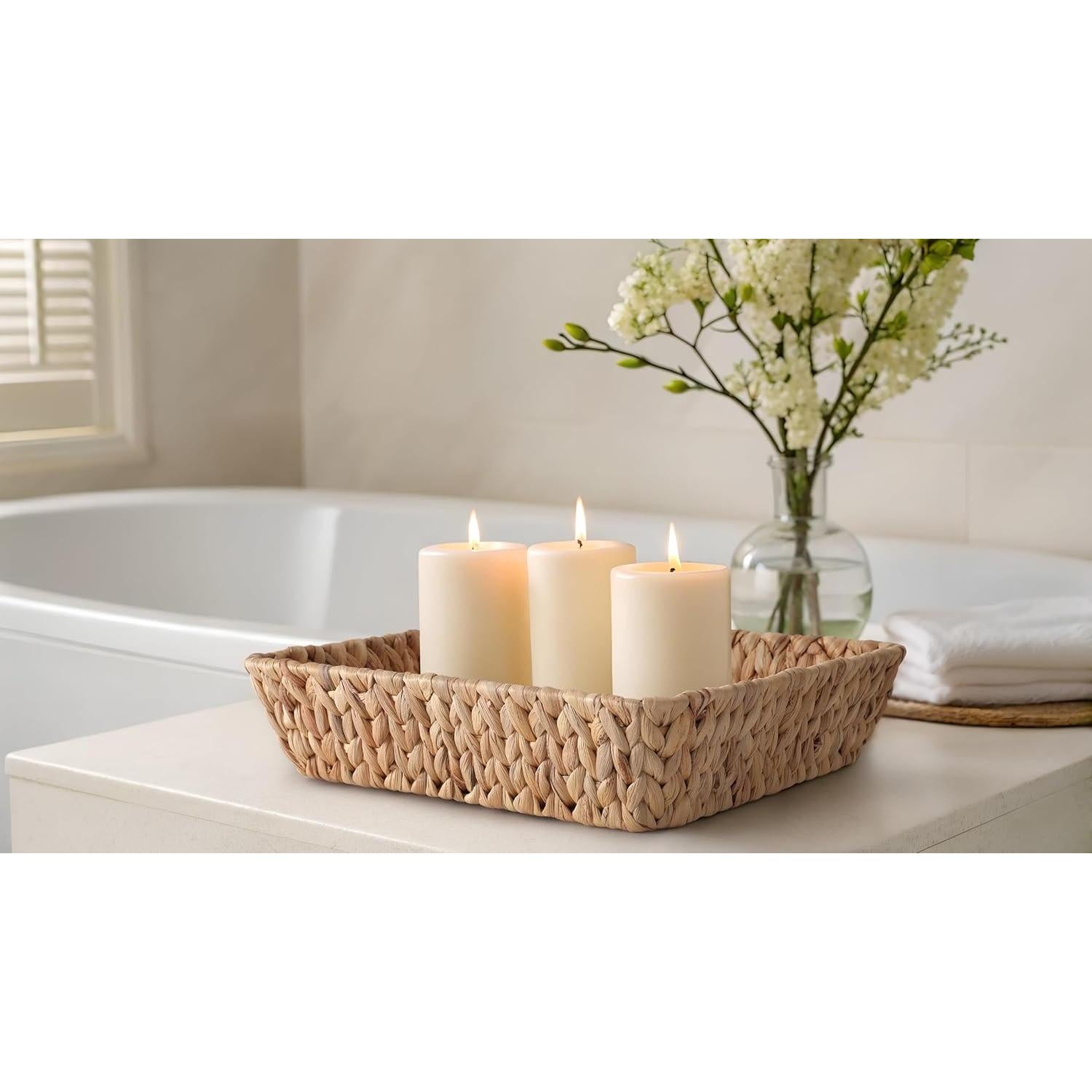 Cestas de Mimbre Tejidas DAICOLAD - 2 Piezas Rectangulares