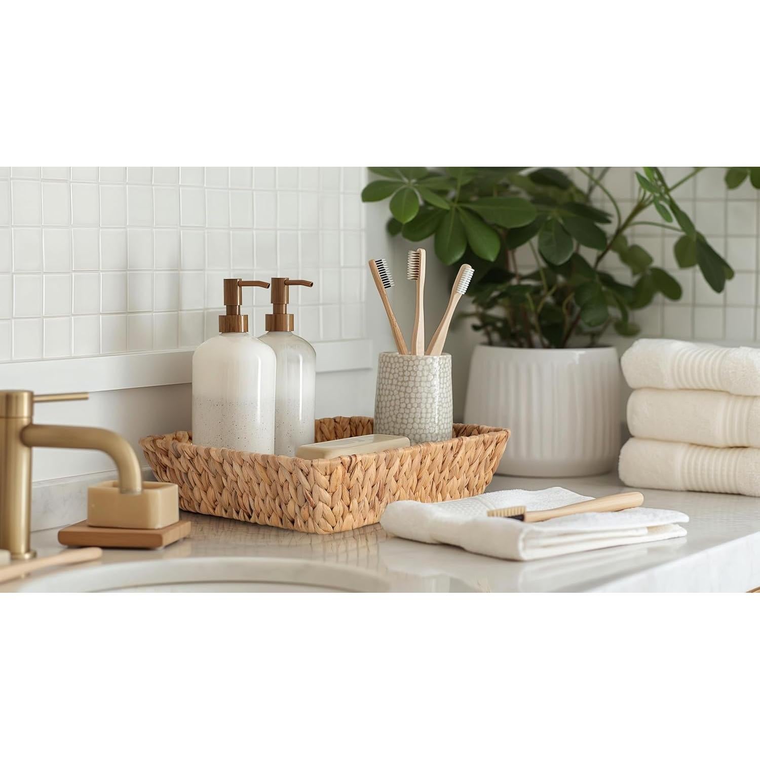 Cestas de Mimbre Tejidas DAICOLAD - 2 Piezas Rectangulares