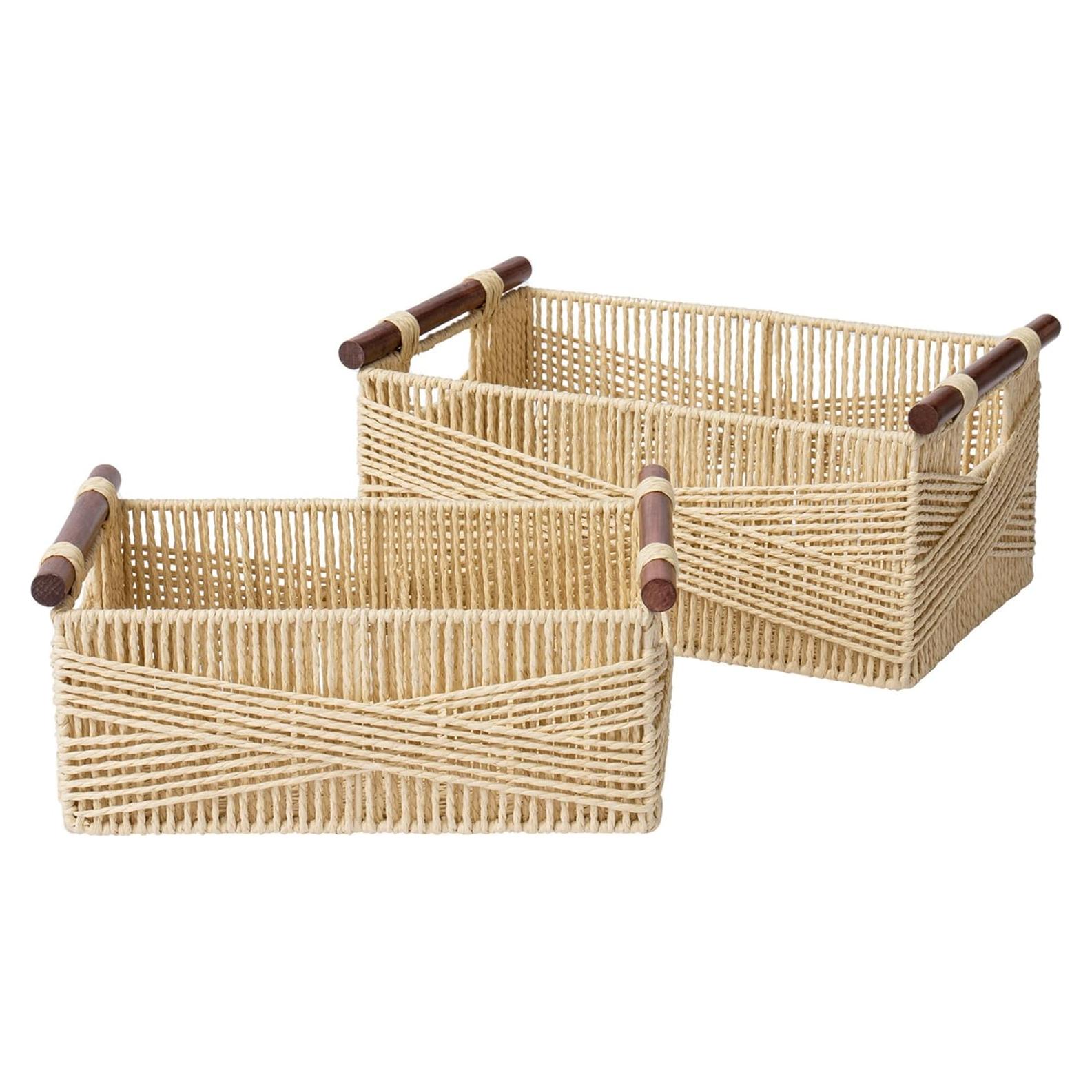 Cestas de Almacenamiento de Mimbre LA JOLIE MUSE Set de 2