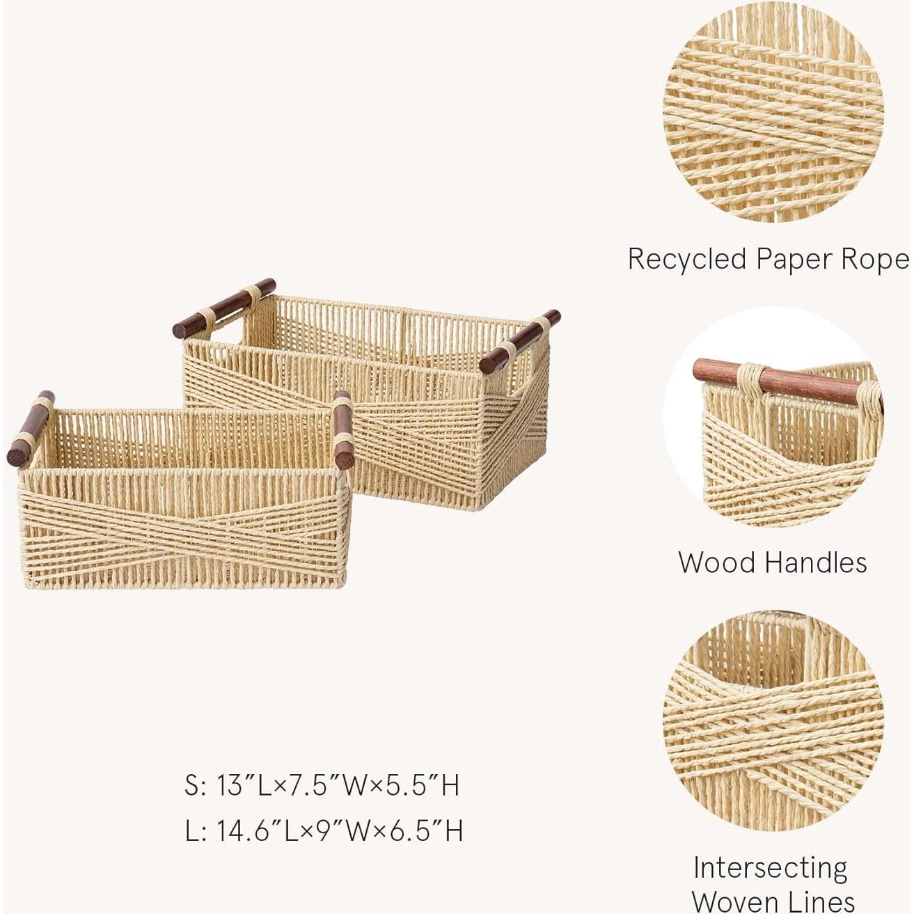Cestas de Almacenamiento de Mimbre LA JOLIE MUSE Set de 2