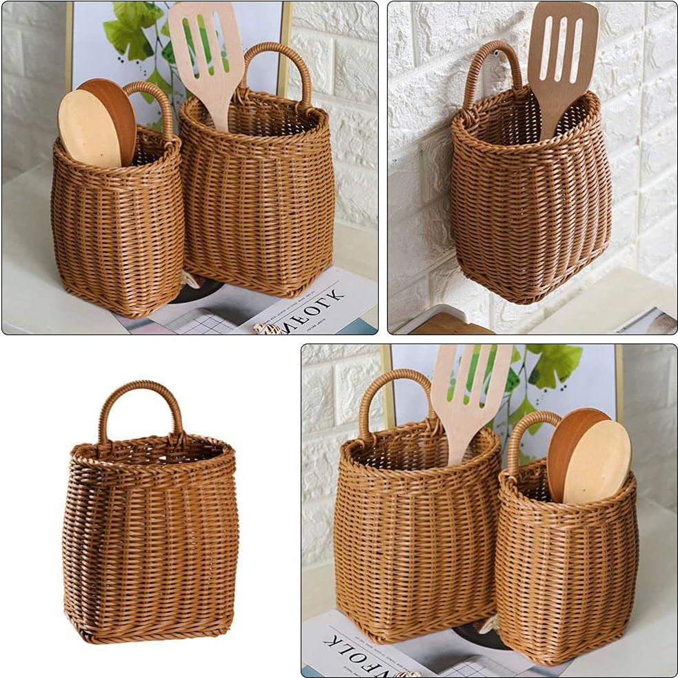 Cesta de Almacenamiento Colgante Alipis 24.5x15.5 cm Marrón Claro