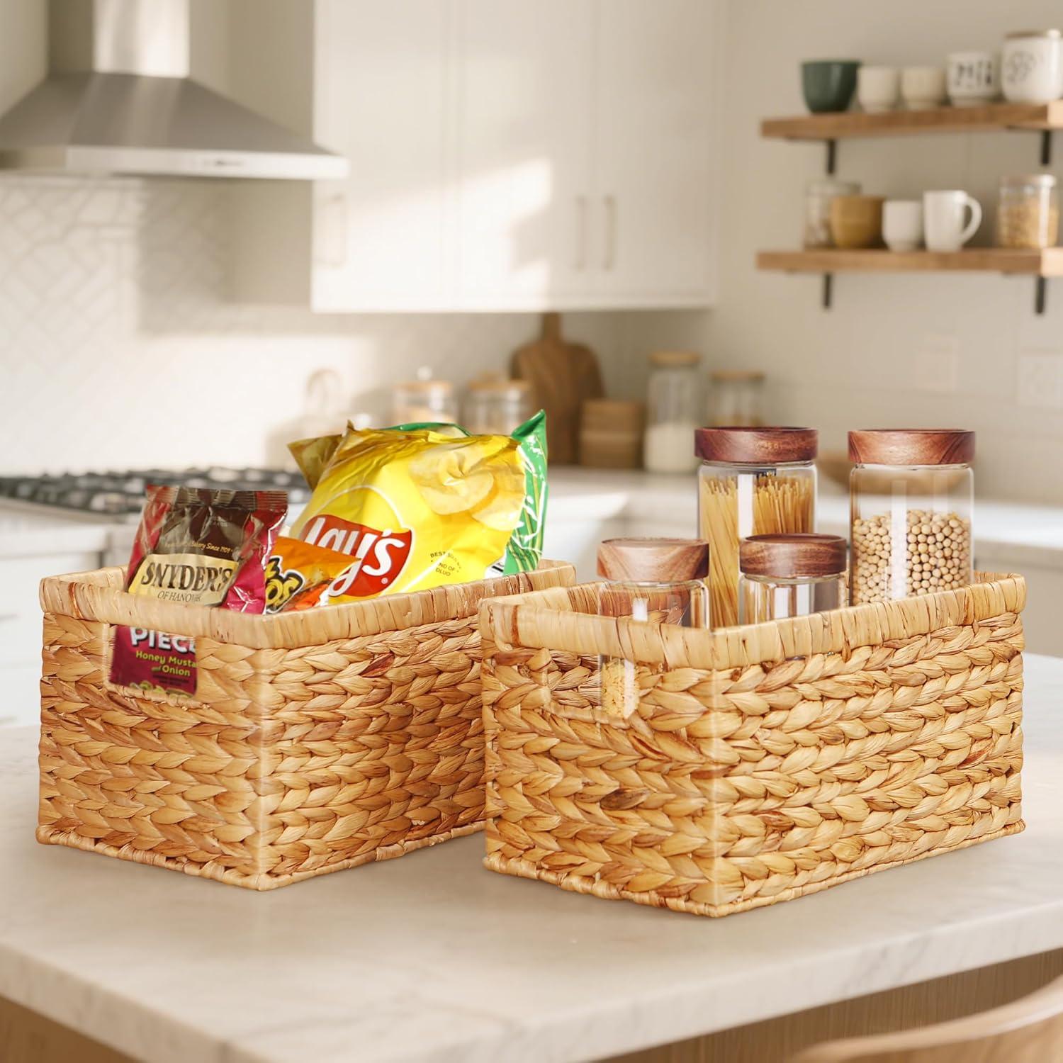 Cesta de Almacenamiento Mediana AMIDECOR - Juncos de Agua - 2 Piezas