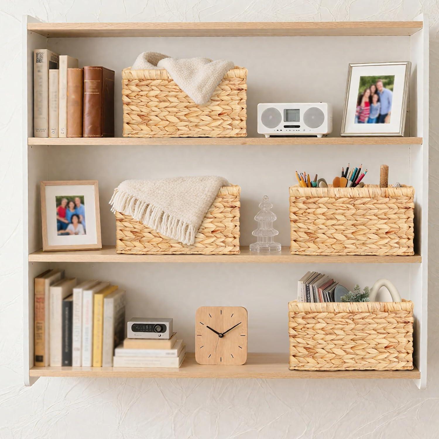 Cesta de Almacenamiento Mediana AMIDECOR - Juncos de Agua - 2 Piezas