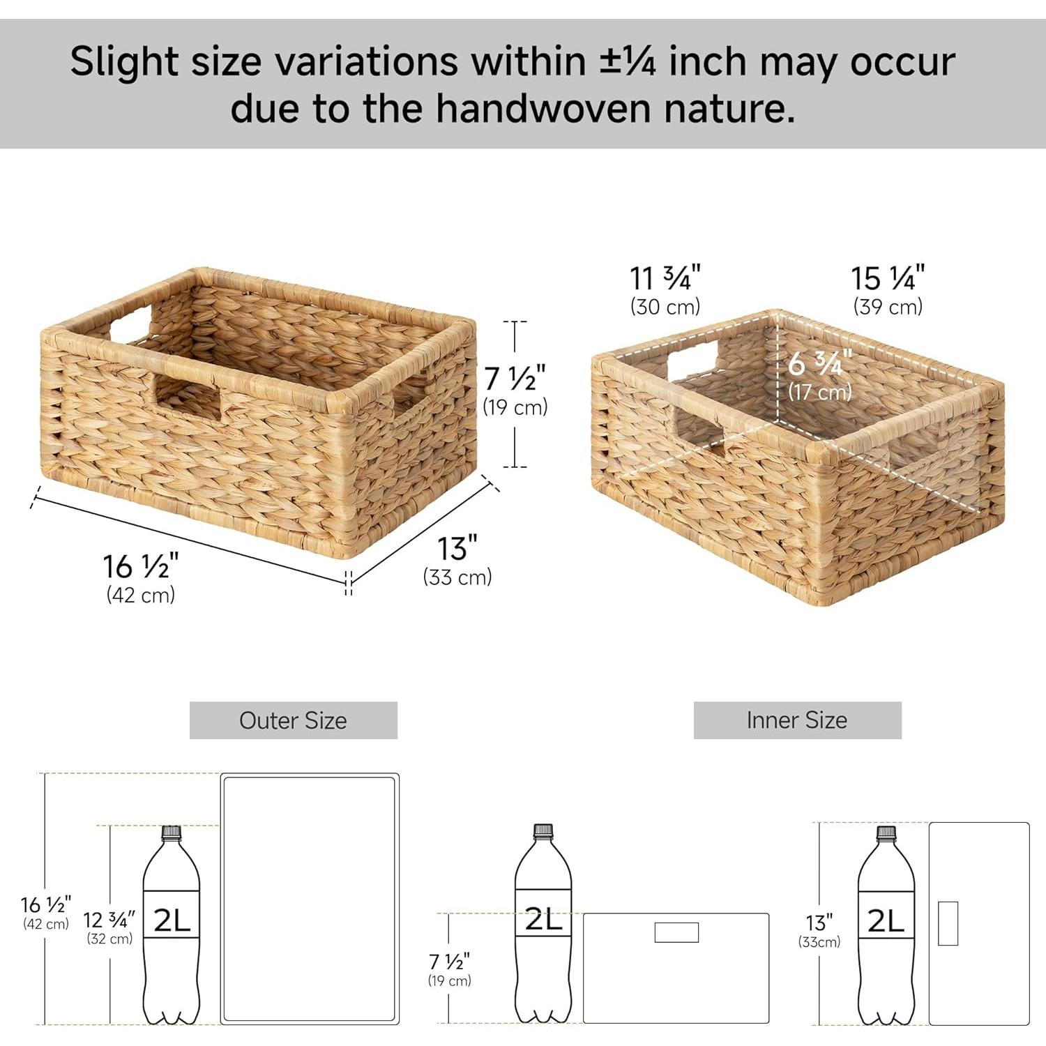 Cesta de Mimbre Grande StorageWorks 41.91x33.02x19.05 cm