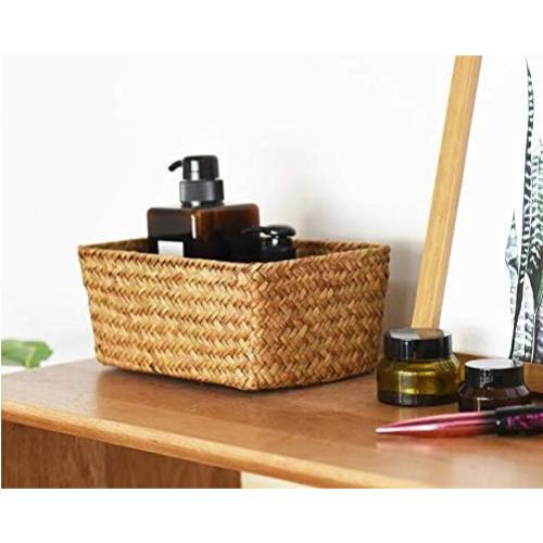 Cestas de Almacenamiento Abiertas DOKOT - Juego de 3 Mimbre Natural