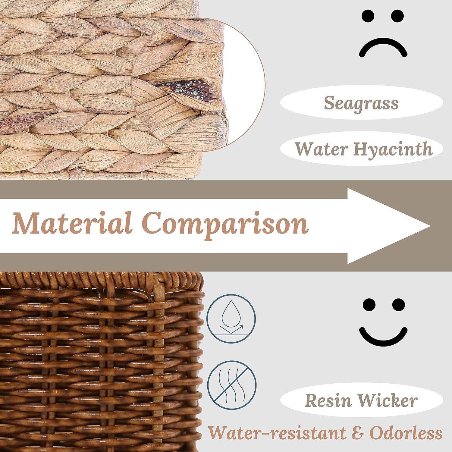 Cestas de Mimbre WeeNest para Organizar Baño - Juego de 2