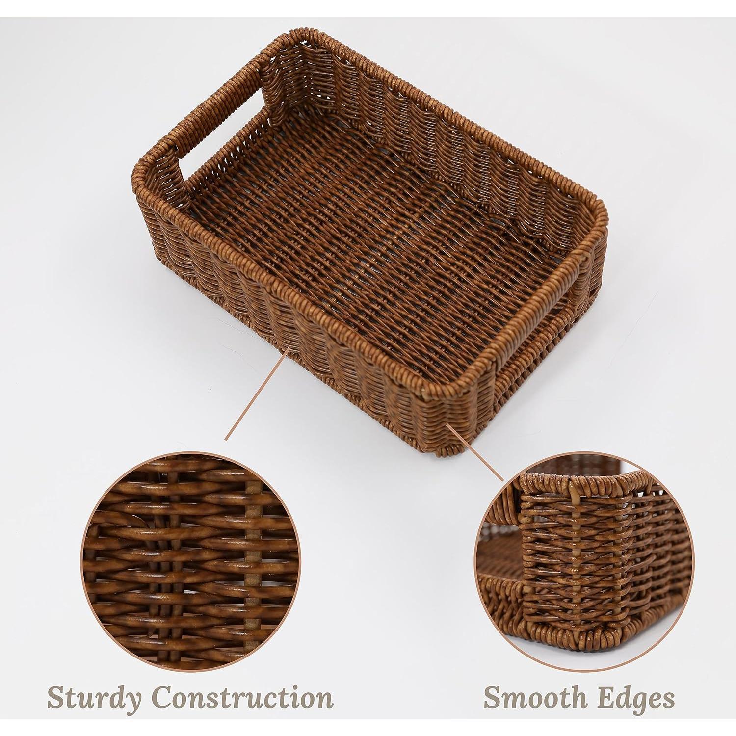 Cestas de Mimbre WeeNest para Organizar Baño - Juego de 2