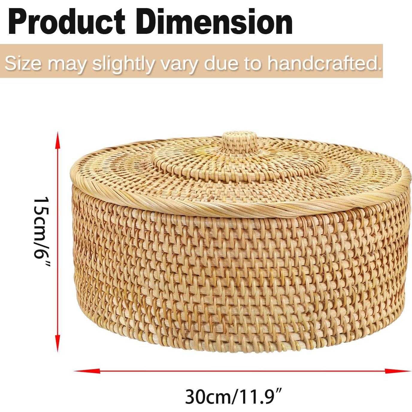 Cesta de Almacenamiento Redonda Hipiwe 30.2 cm con Tapa