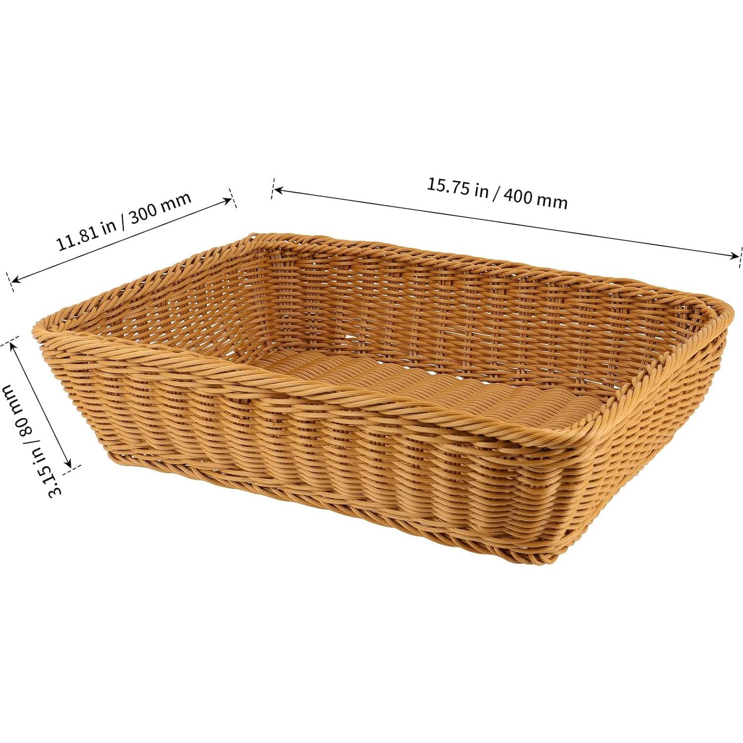 Cestas de Pan de Mimbre SHEUTSAN 3 Piezas 39.9x29.9cm Marrón