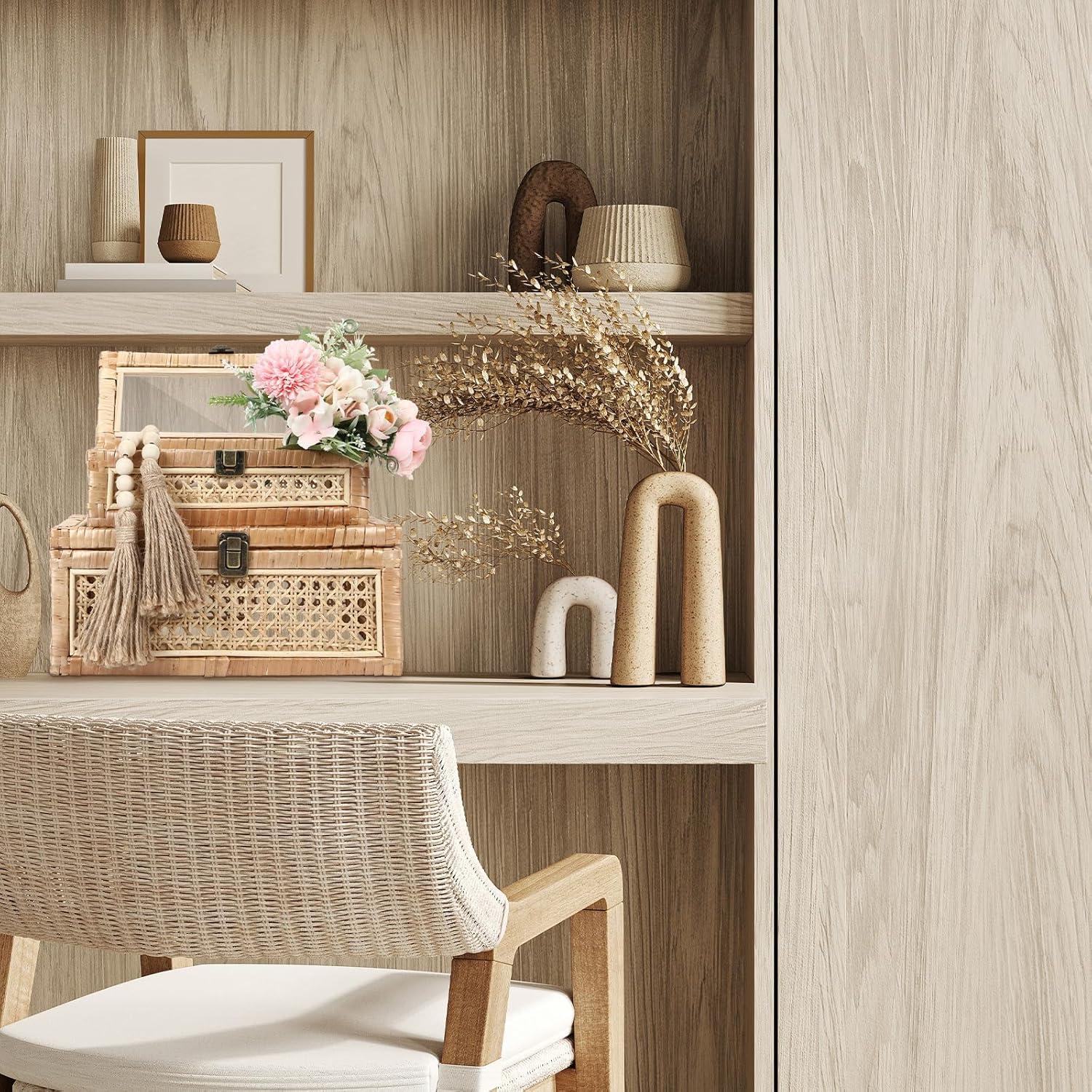 Juego de 2 Cajas Decorativas de Ratan LOYIM con Tapa de Vidrio