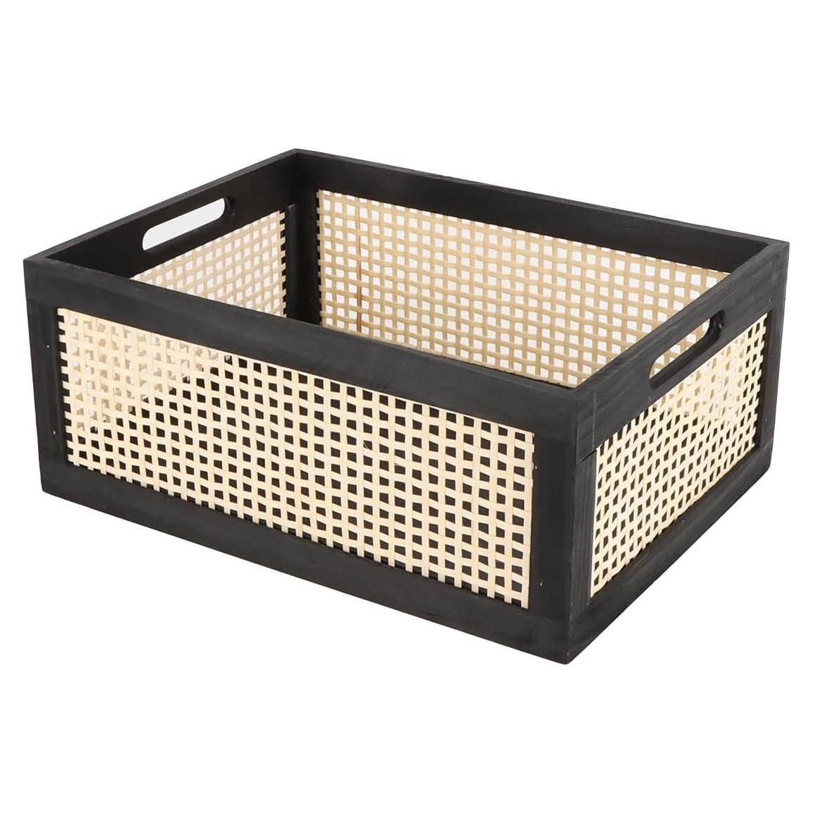 Cesta de Almacenamiento de Madera Natural SHCMSADO 38x28x16cm