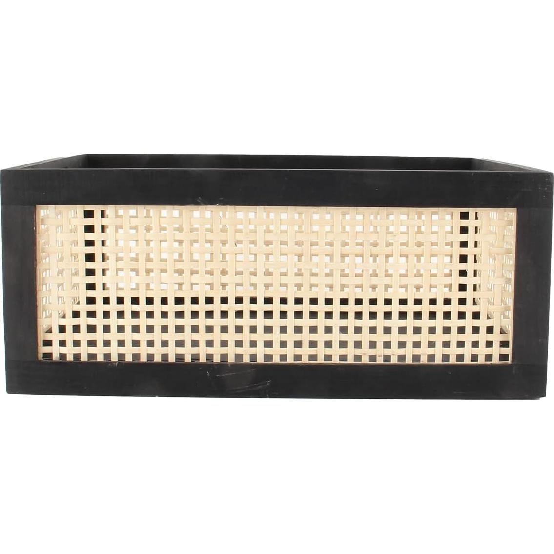 Cesta de Almacenamiento de Madera Natural SHCMSADO 38x28x16cm