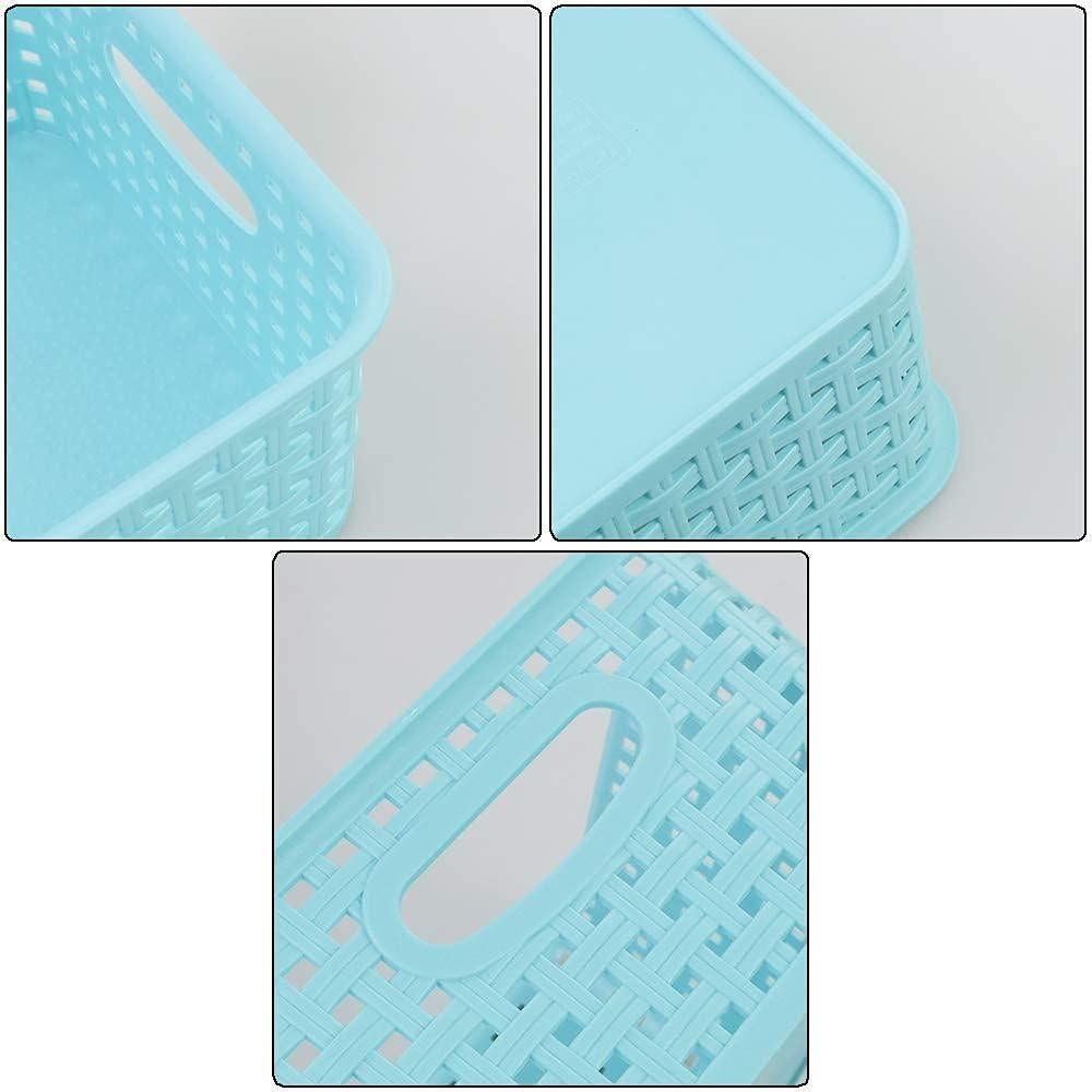 Cestas de plástico trenzado AnnkkyUS - 6 unidades 25x19x10 cm