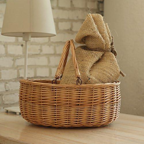 Cesta de Picnic de Mimbre Kingwillow Natural 35.88x29.97 cm