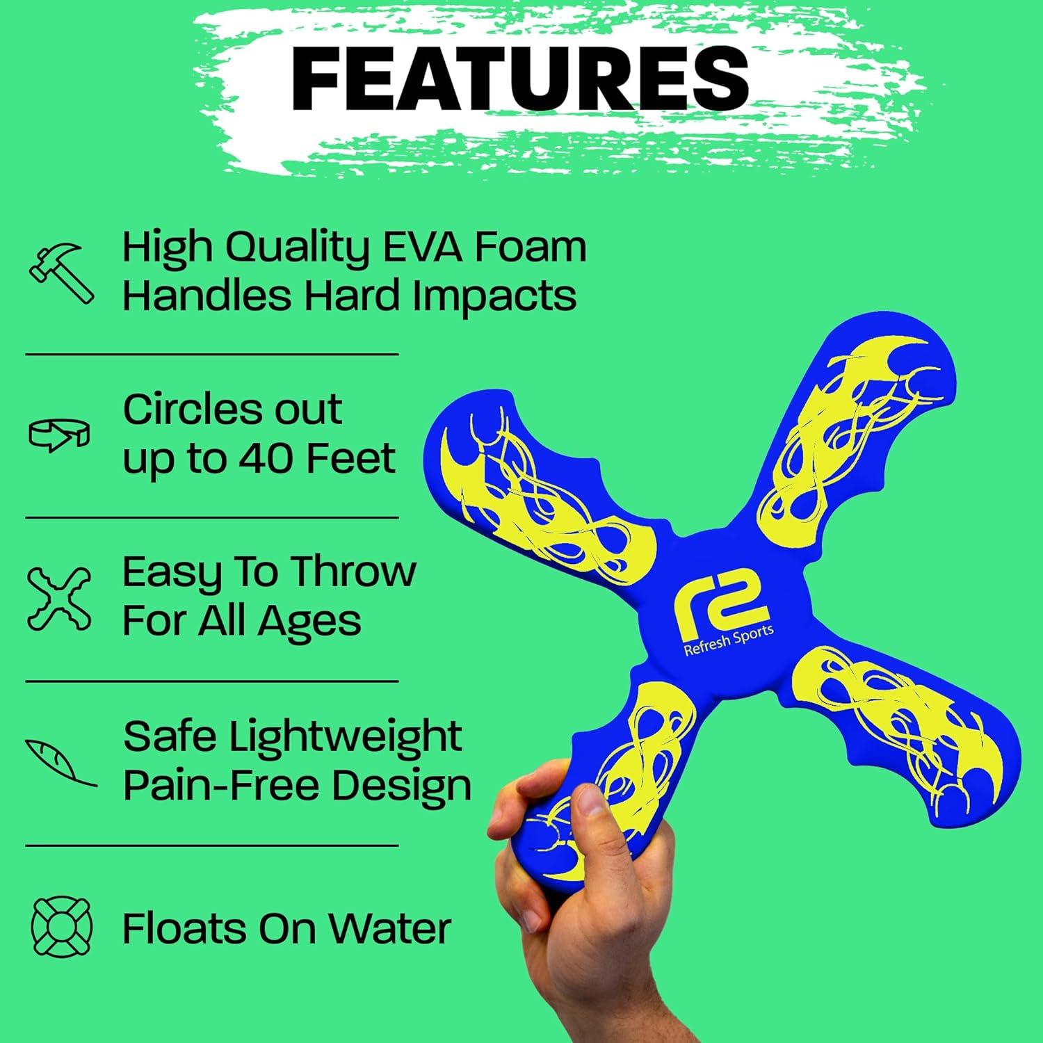 Boomerang Azul Refresh Sports - Juguete Seguro para Niños