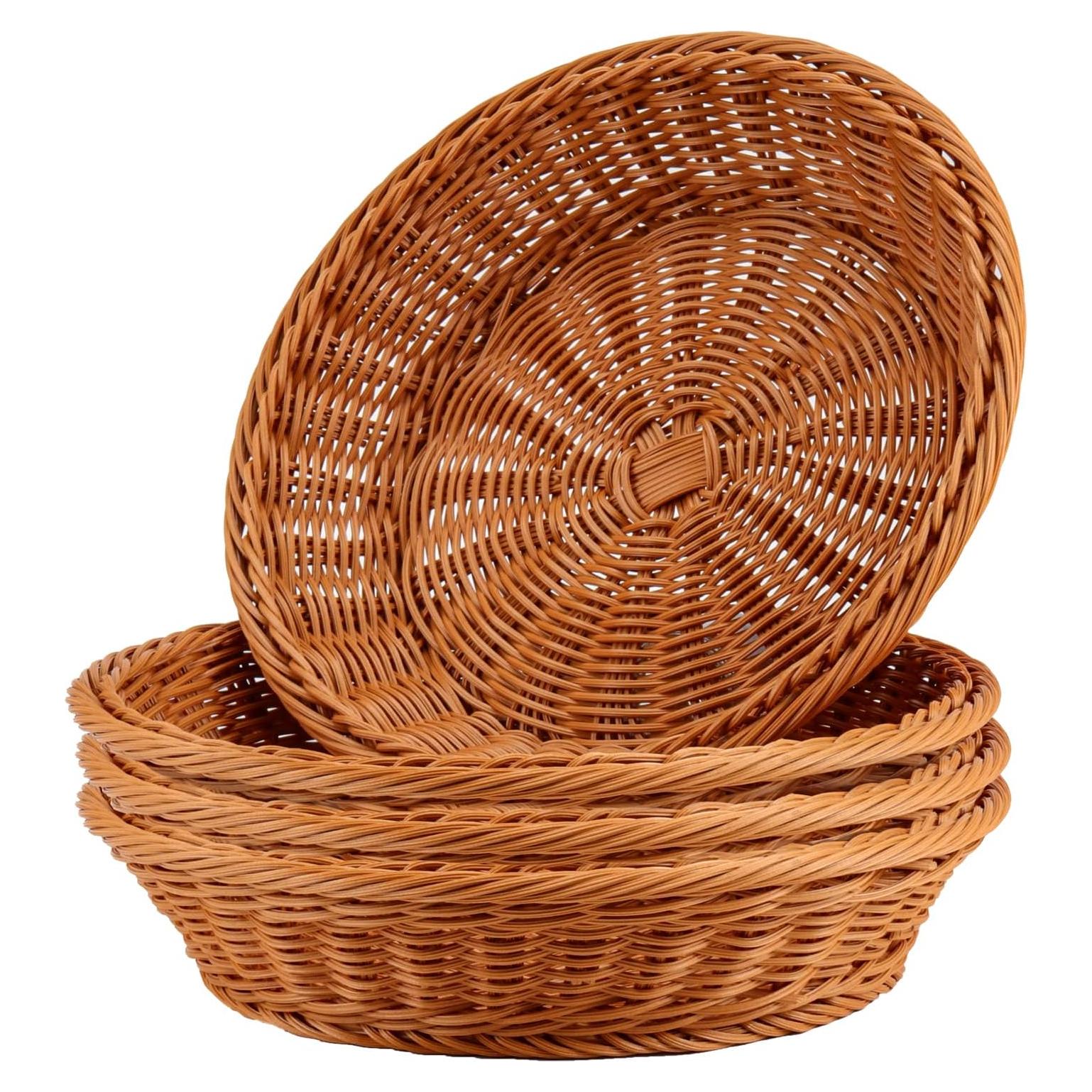 Canastas Redondas de Mimbre JAPCHET 30 cm - Paquete de 4