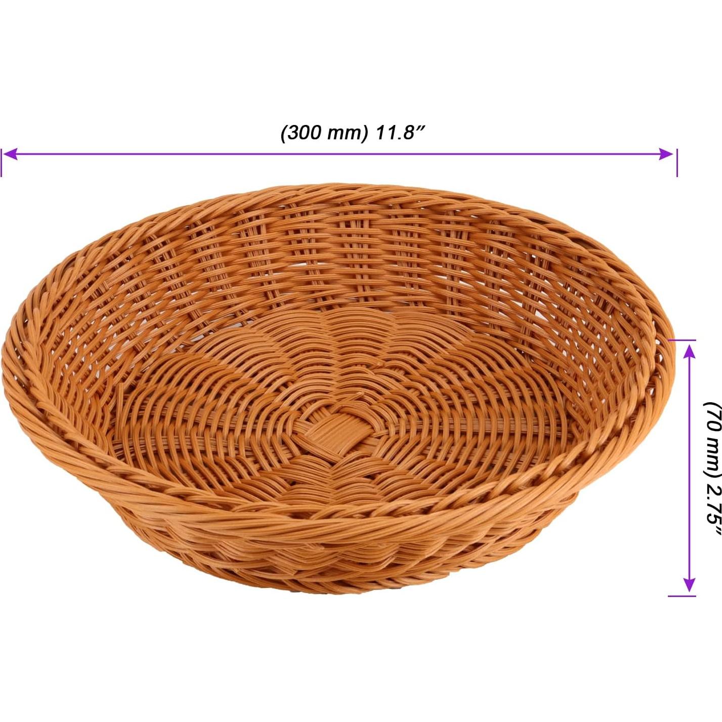 Canastas Redondas de Mimbre JAPCHET 30 cm - Paquete de 4