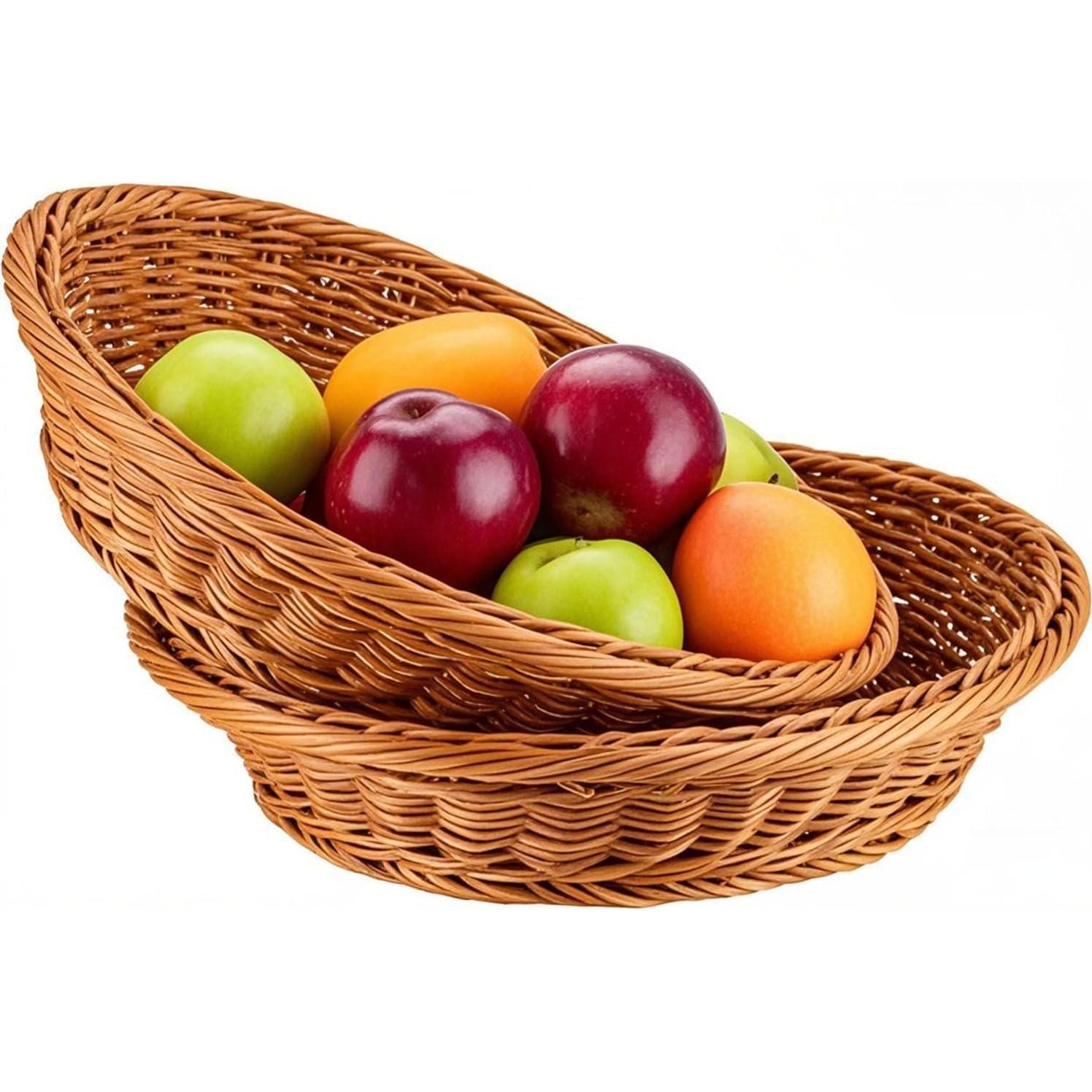 Canastas Redondas de Mimbre JAPCHET 30 cm - Paquete de 4