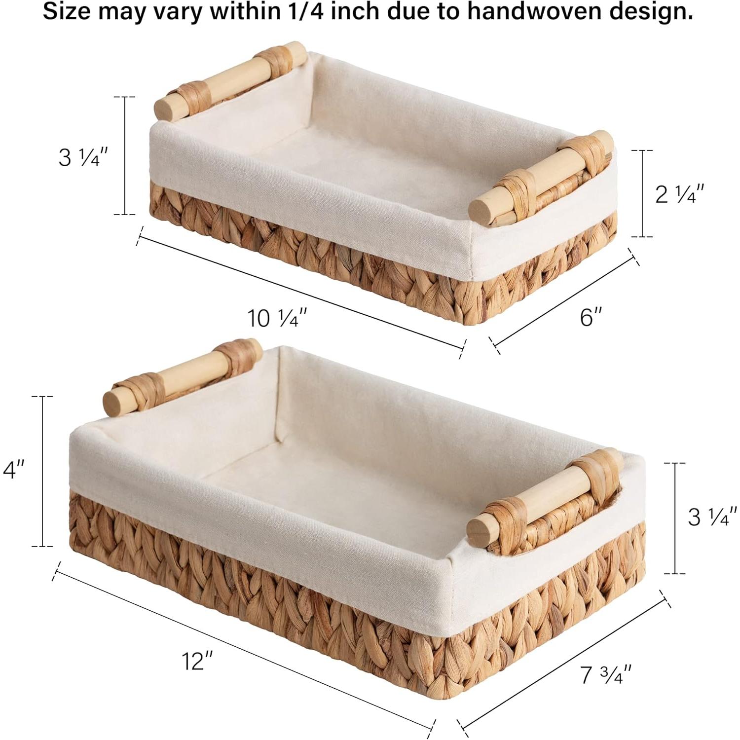Cestas de Mimbre StorageWorks para Organizar Baño - Juego de 2