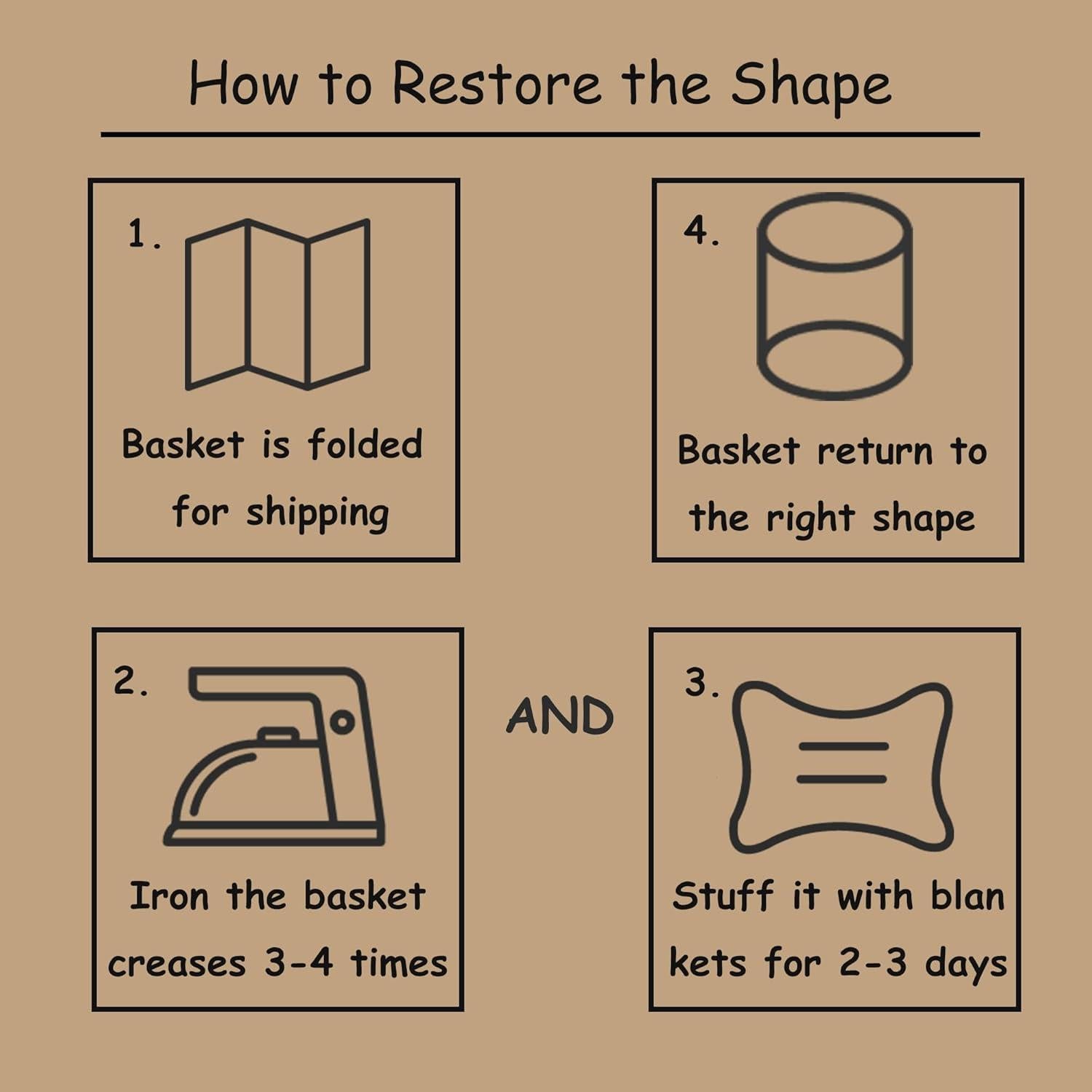 Cesta de lavandería extra grande MOJOSCEND 80L yute redonda