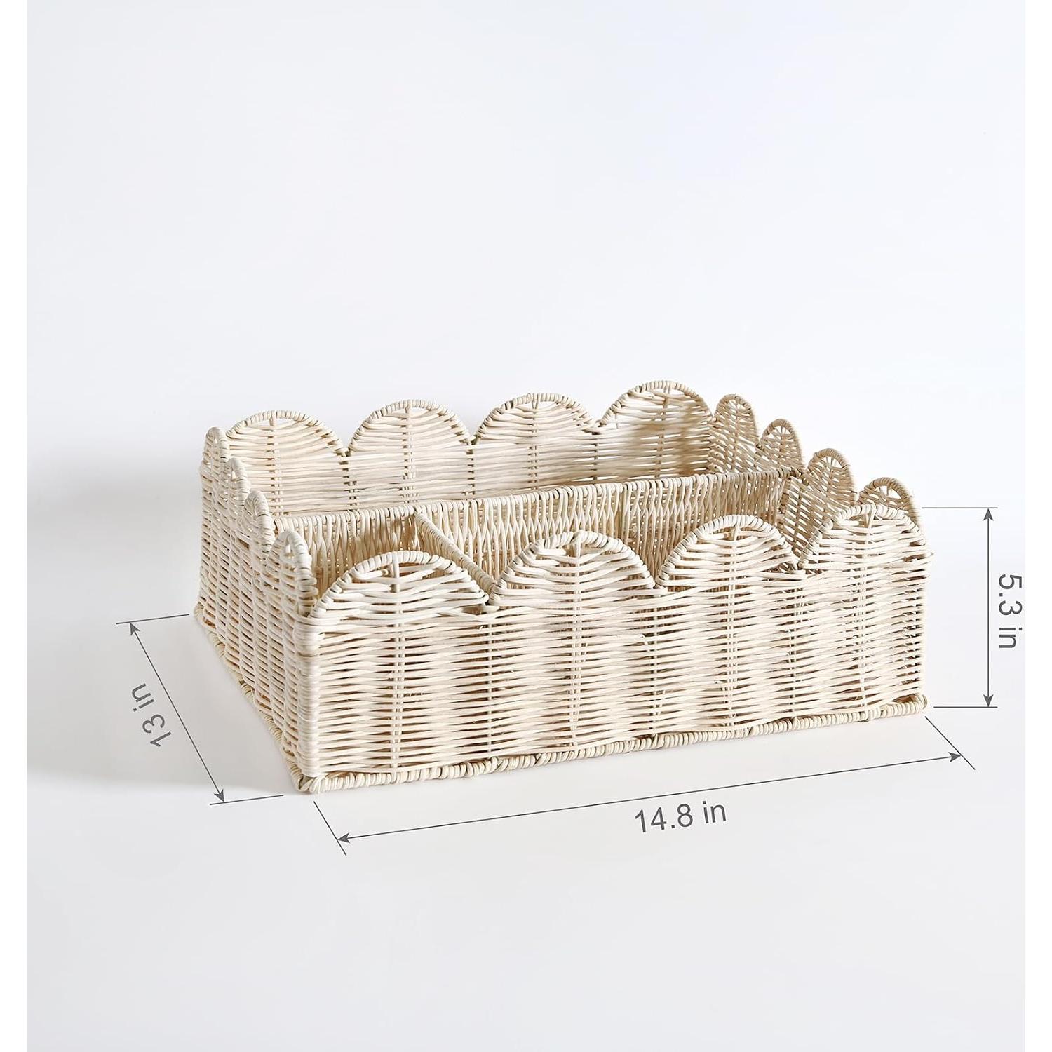 Cesta Escalonada de Ratán Quincry con 4 Divisores 38x33.5cm