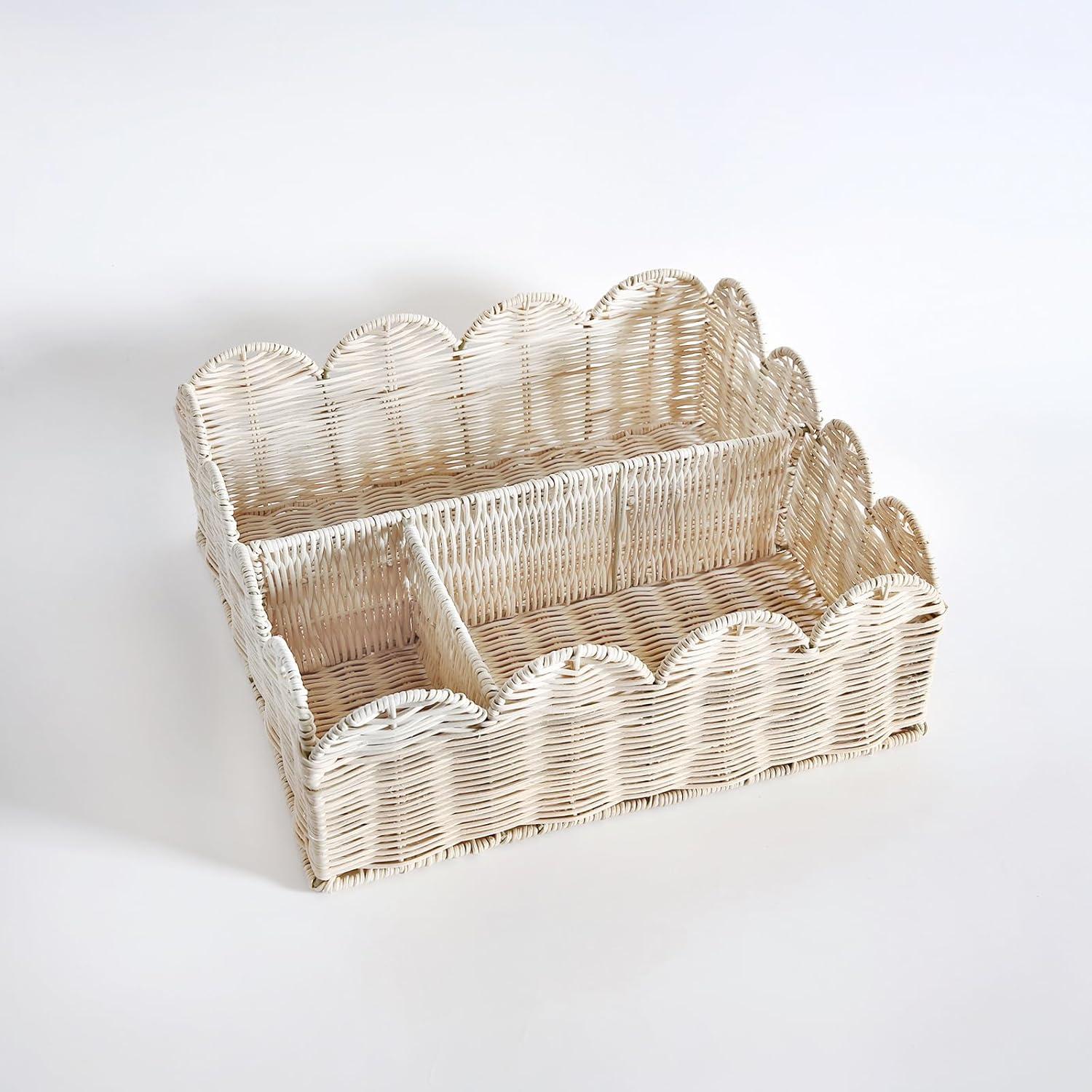 Cesta Escalonada de Ratán Quincry con 4 Divisores 38x33.5cm