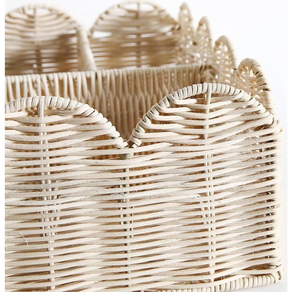 Cesta Escalonada de Ratán Quincry con 4 Divisores 38x33.5cm