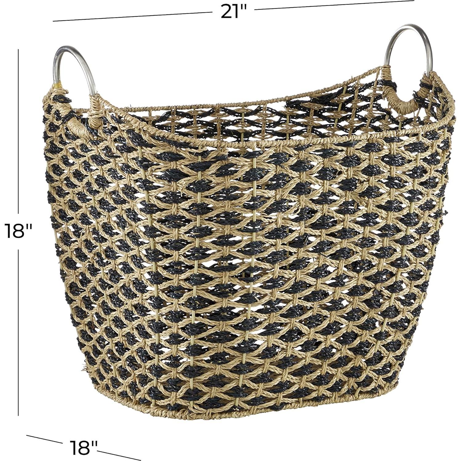 Cesta de Almacenamiento Deco 79 de Hierba Marina 53 cm Marrón