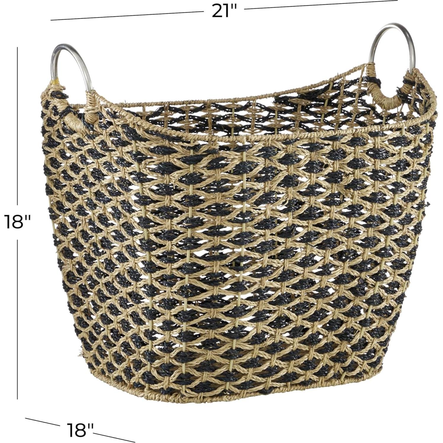 Cesta de Almacenamiento Deco 79 de Hierba Marina 53 cm Marrón