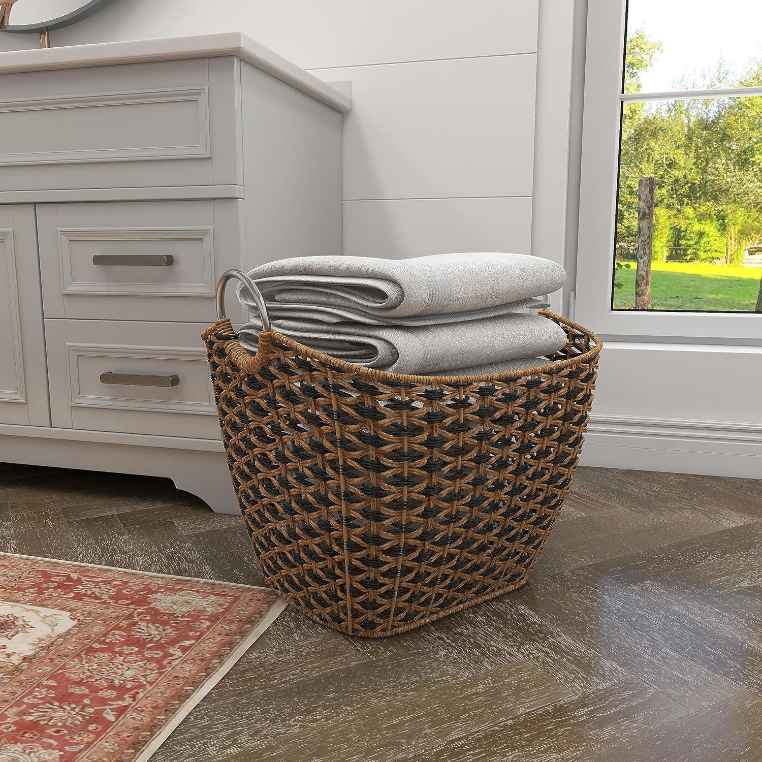 Cesta de Almacenamiento Deco 79 de Hierba Marina 53 cm Marrón