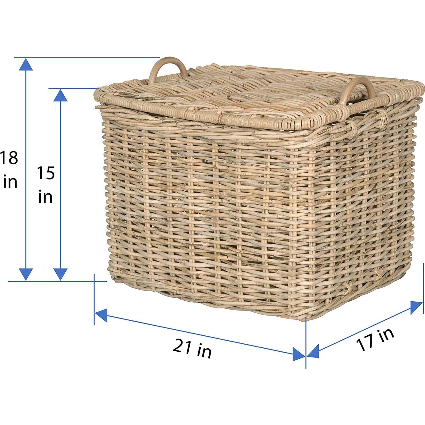 Cesta de Almacenamiento Rectangular Kouboo Rattan Grande
