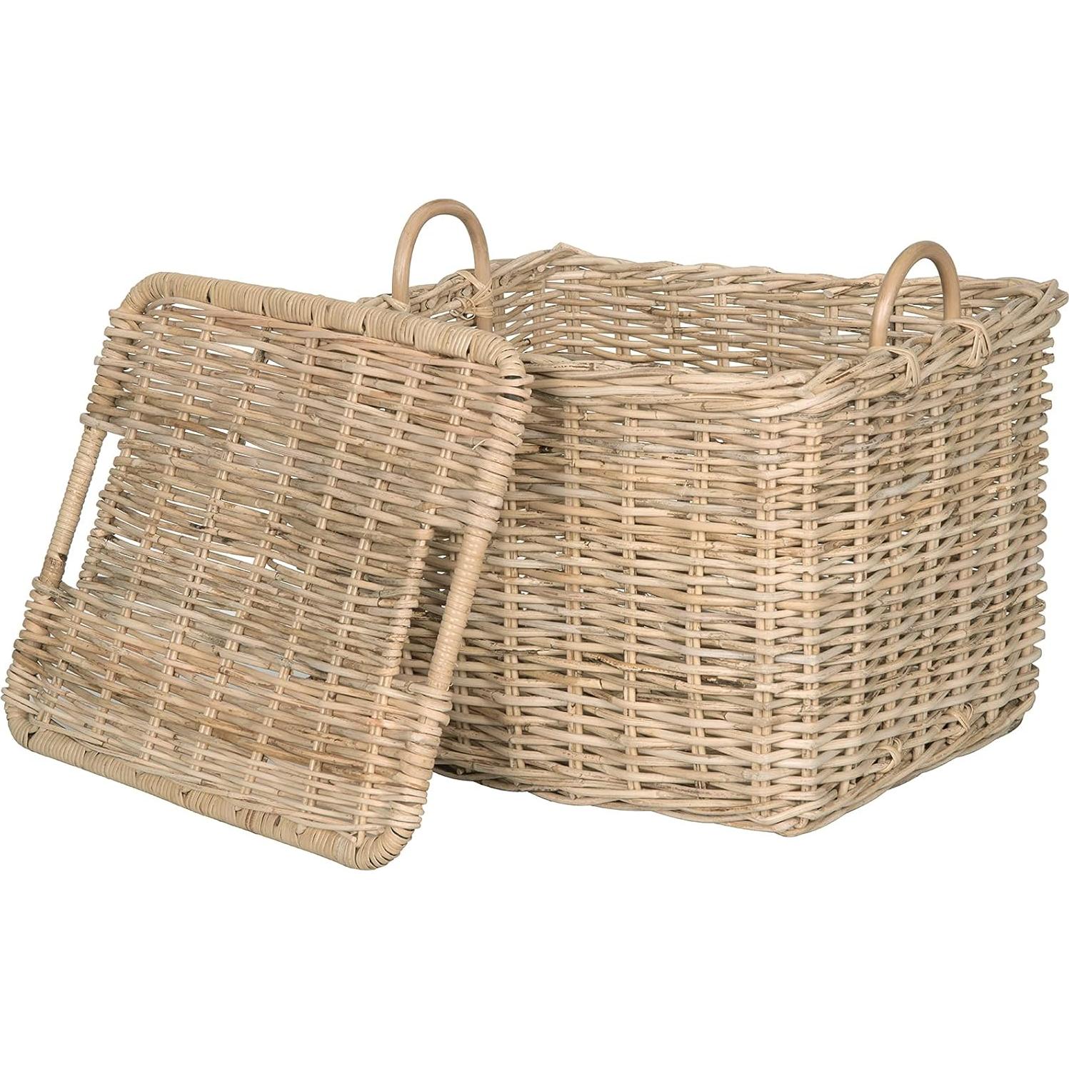 Cesta de Almacenamiento Rectangular Kouboo Rattan Grande