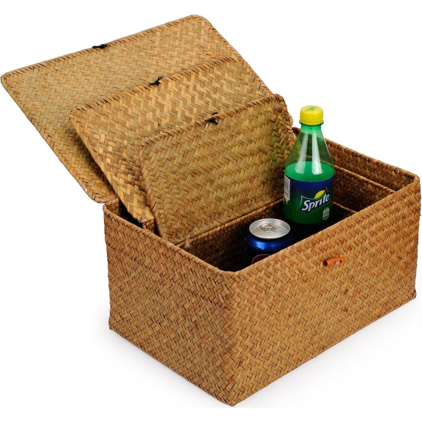 Cestas de Almacenamiento DOKOT de Hierba Marina - Juego de 3