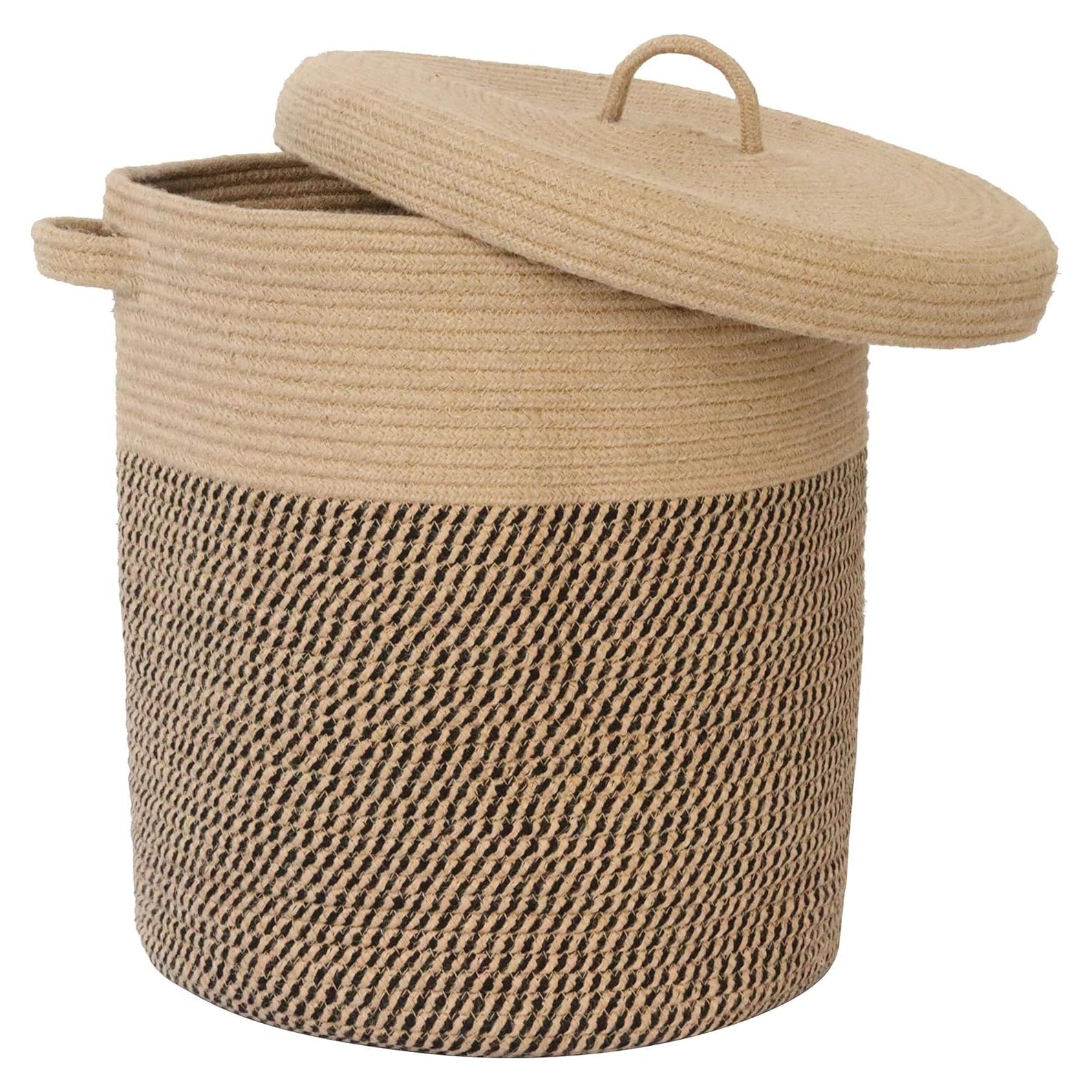 Cesta de Almacenamiento JIABOLANG 60L con Tapa Redonda 45cm