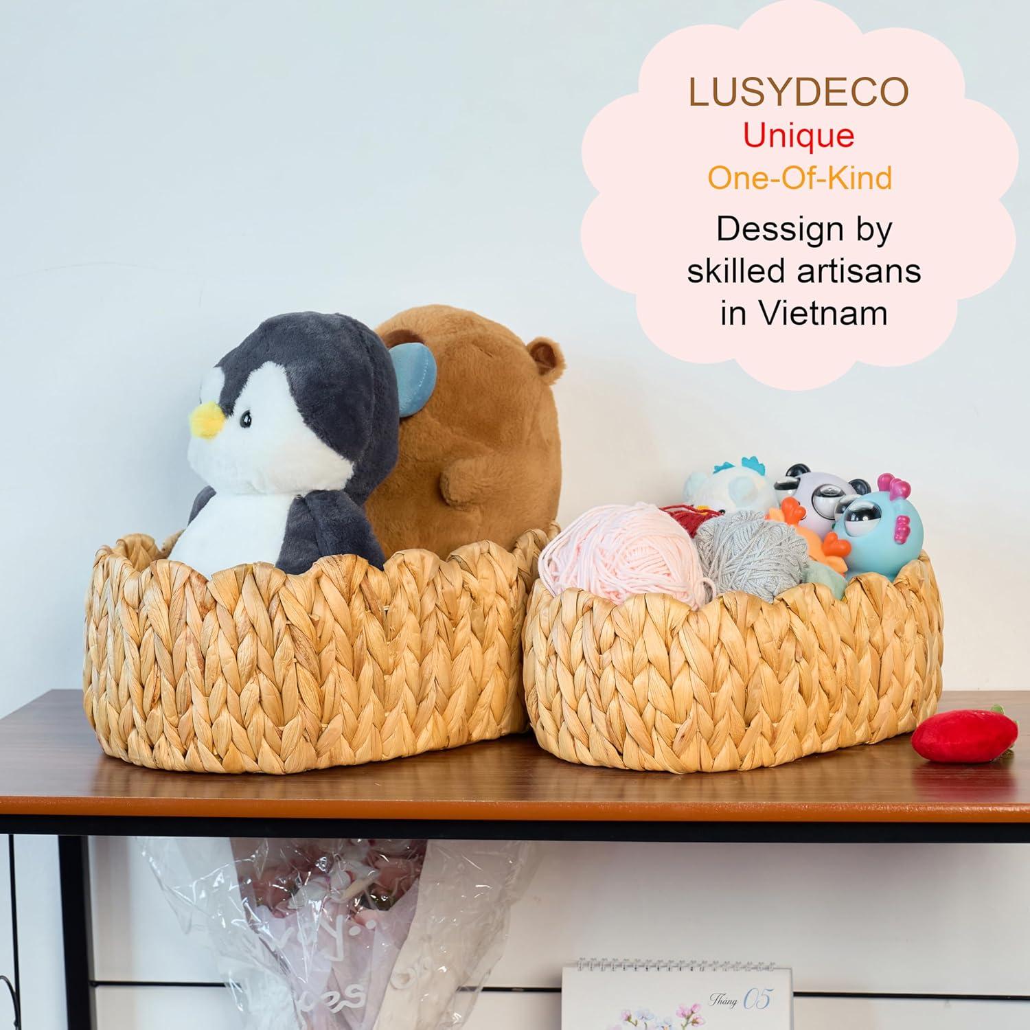 Juego de 2 Cestas de Almacenamiento Ovaladas LUSYDECO