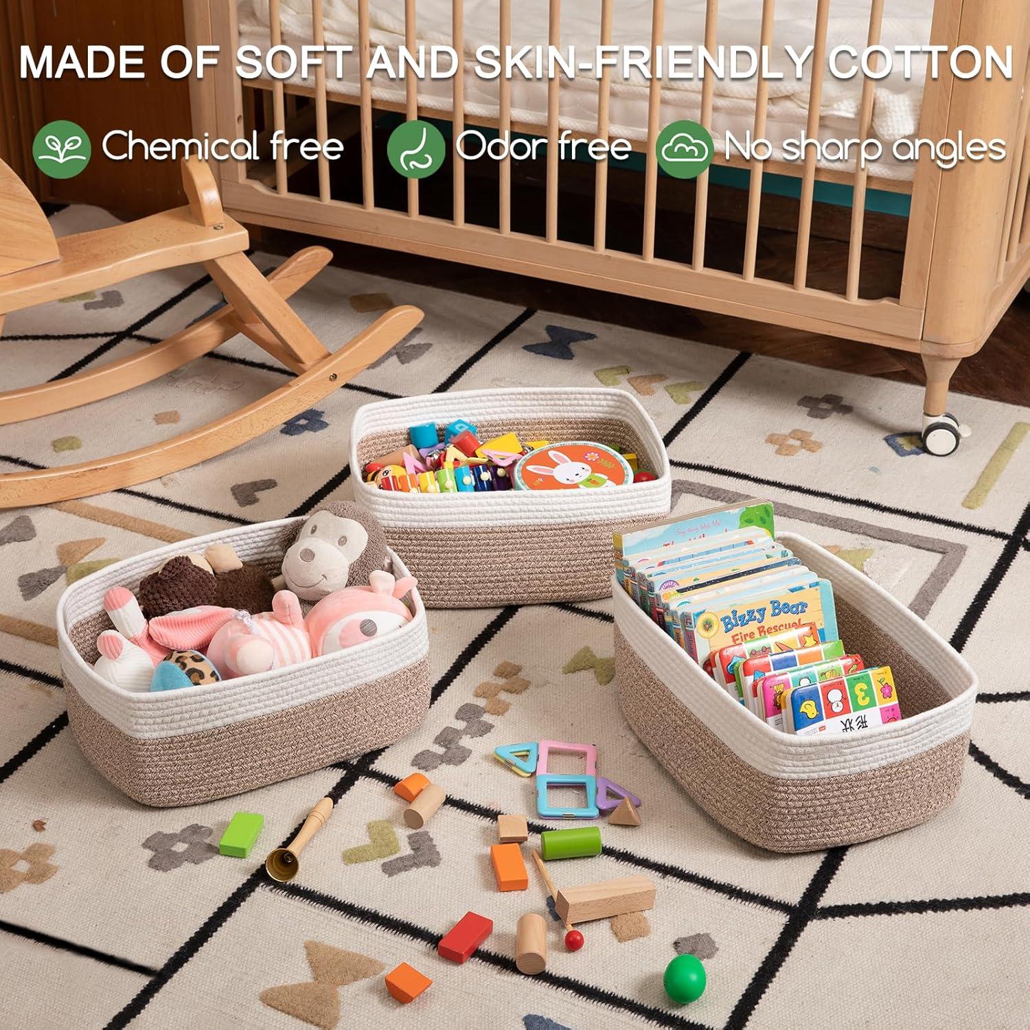 Cestas de Almacenamiento OIASKET 3 Piezas Amarillo 38x29x17cm