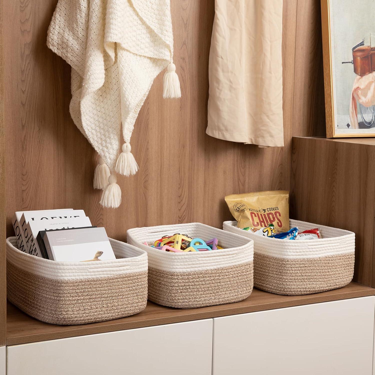 Cestas de Almacenamiento OIASKET 3 Piezas Amarillo 38x29x17cm