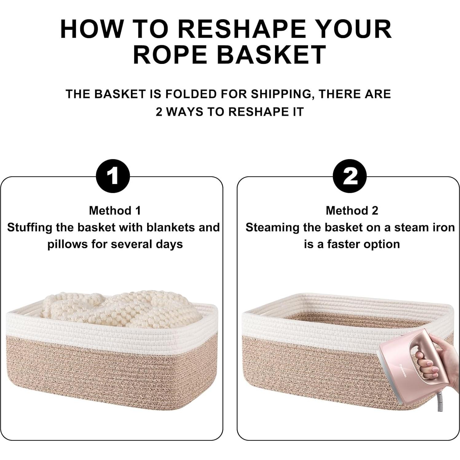 Cestas de Almacenamiento OIASKET 3 Piezas Amarillo 38x29x17cm