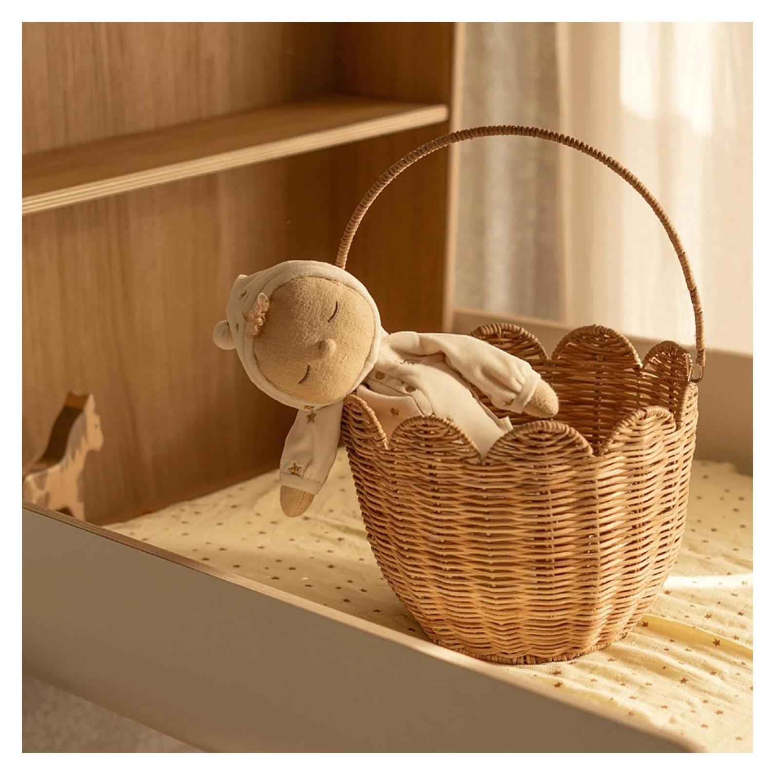 Cesta de Almacenamiento Quincry de Mimbre Natural 25.9 cm