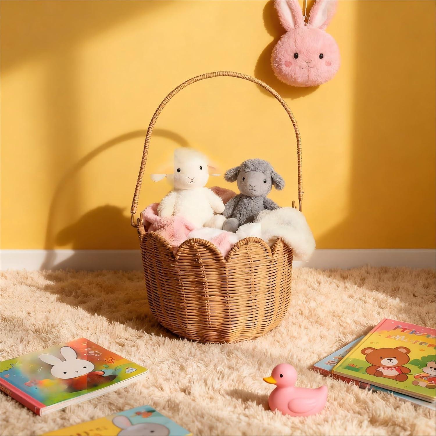 Cesta de Almacenamiento Quincry de Mimbre Natural 25.9 cm