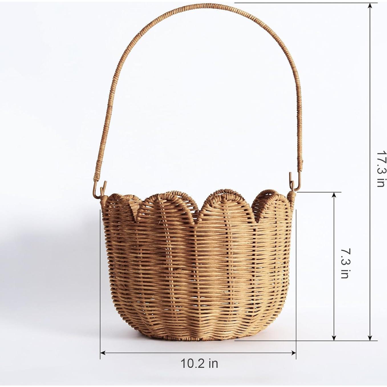 Cesta de Almacenamiento Quincry de Mimbre Natural 25.9 cm