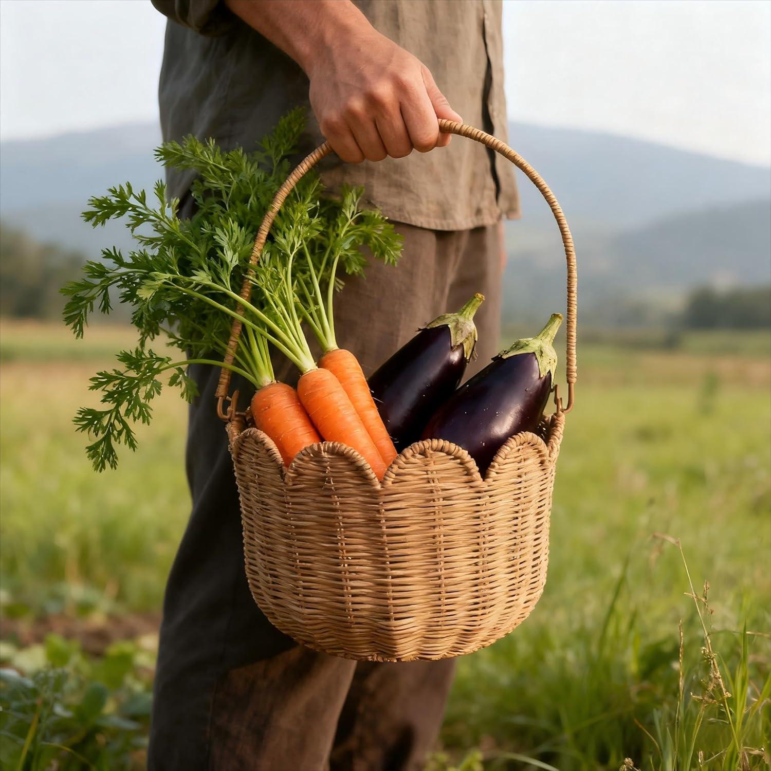 Cesta de Almacenamiento Quincry de Mimbre Natural 25.9 cm