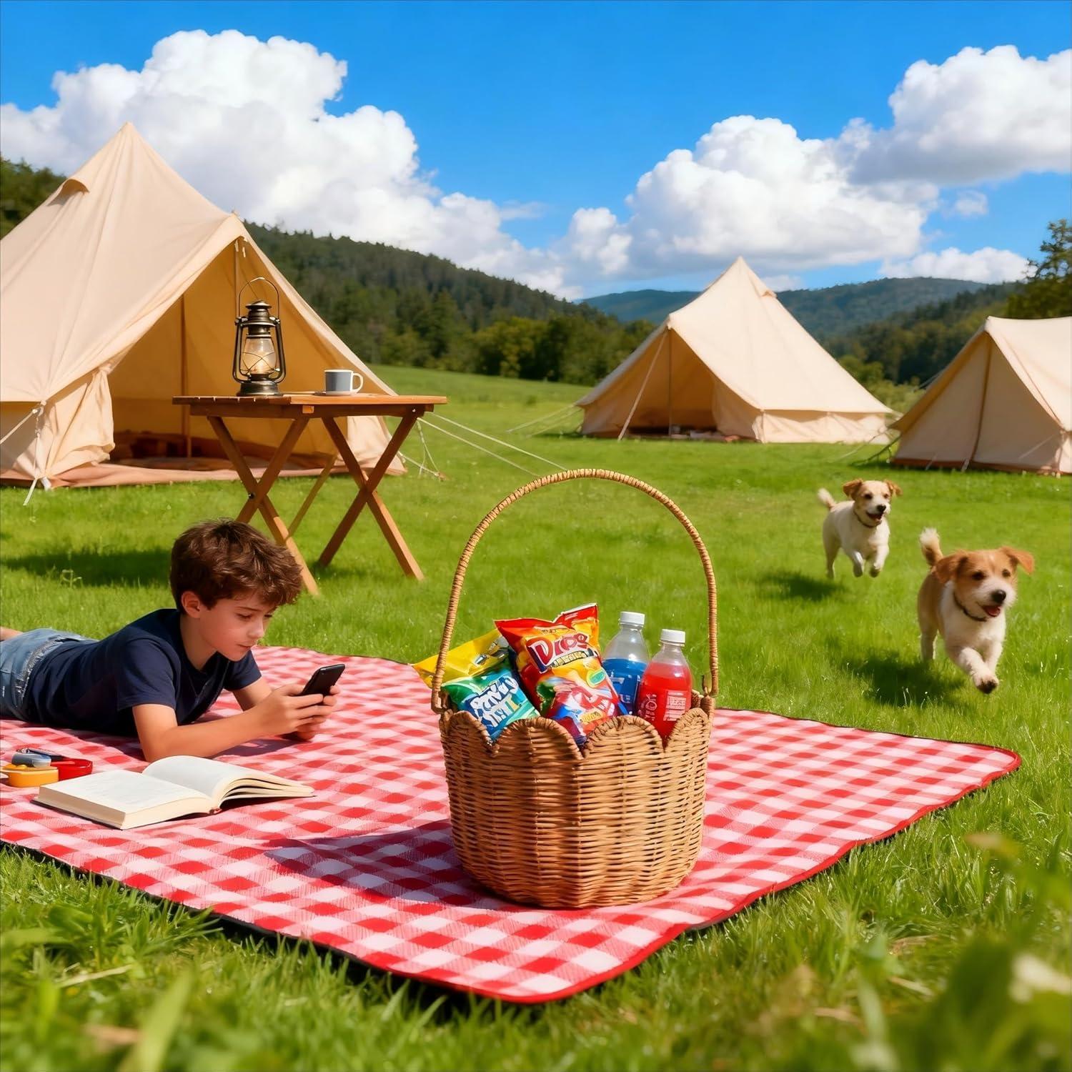 Cesta de Almacenamiento Quincry de Mimbre Natural 25.9 cm