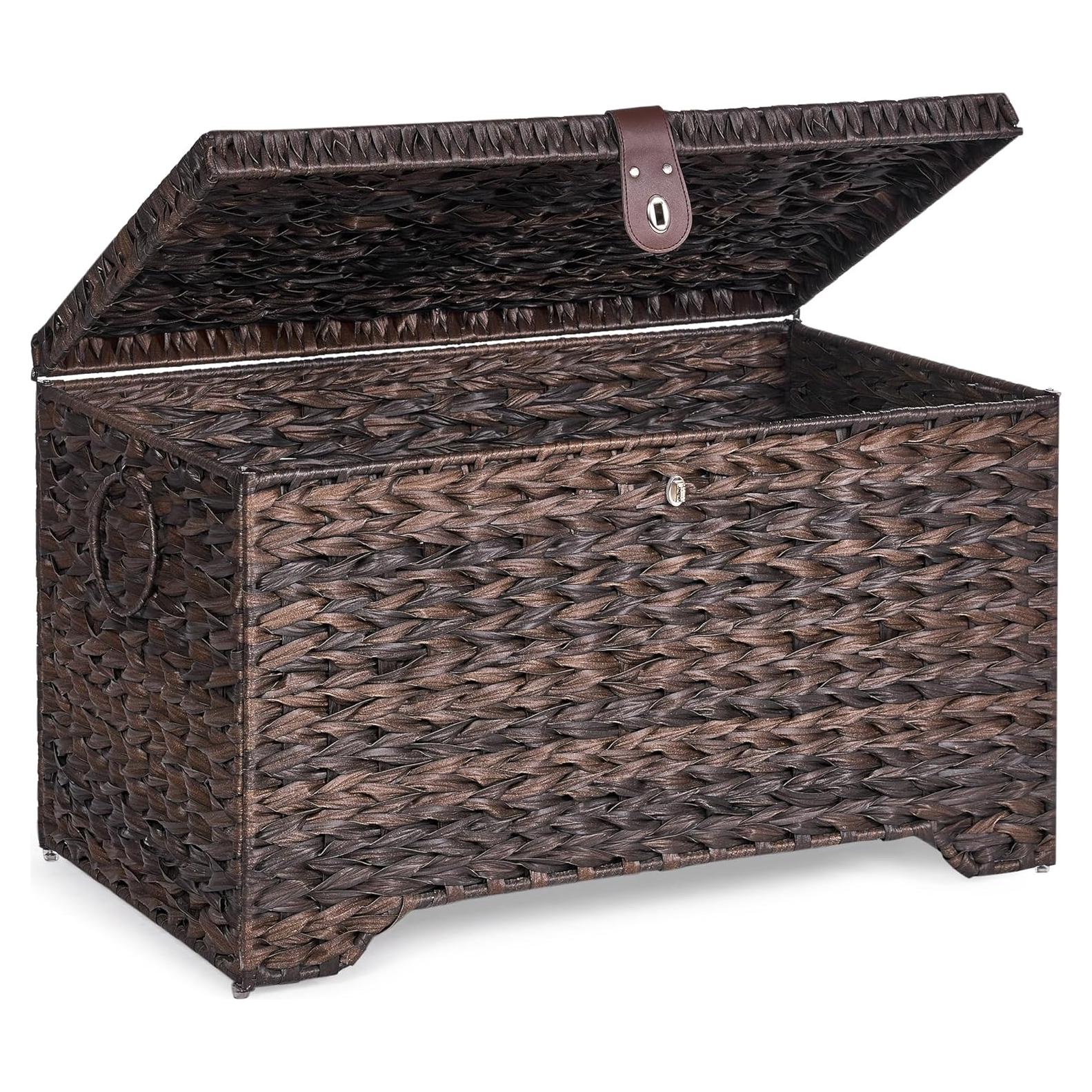 Cesta de Almacenamiento Honjourai 165L Rattan Plástico con Tapa