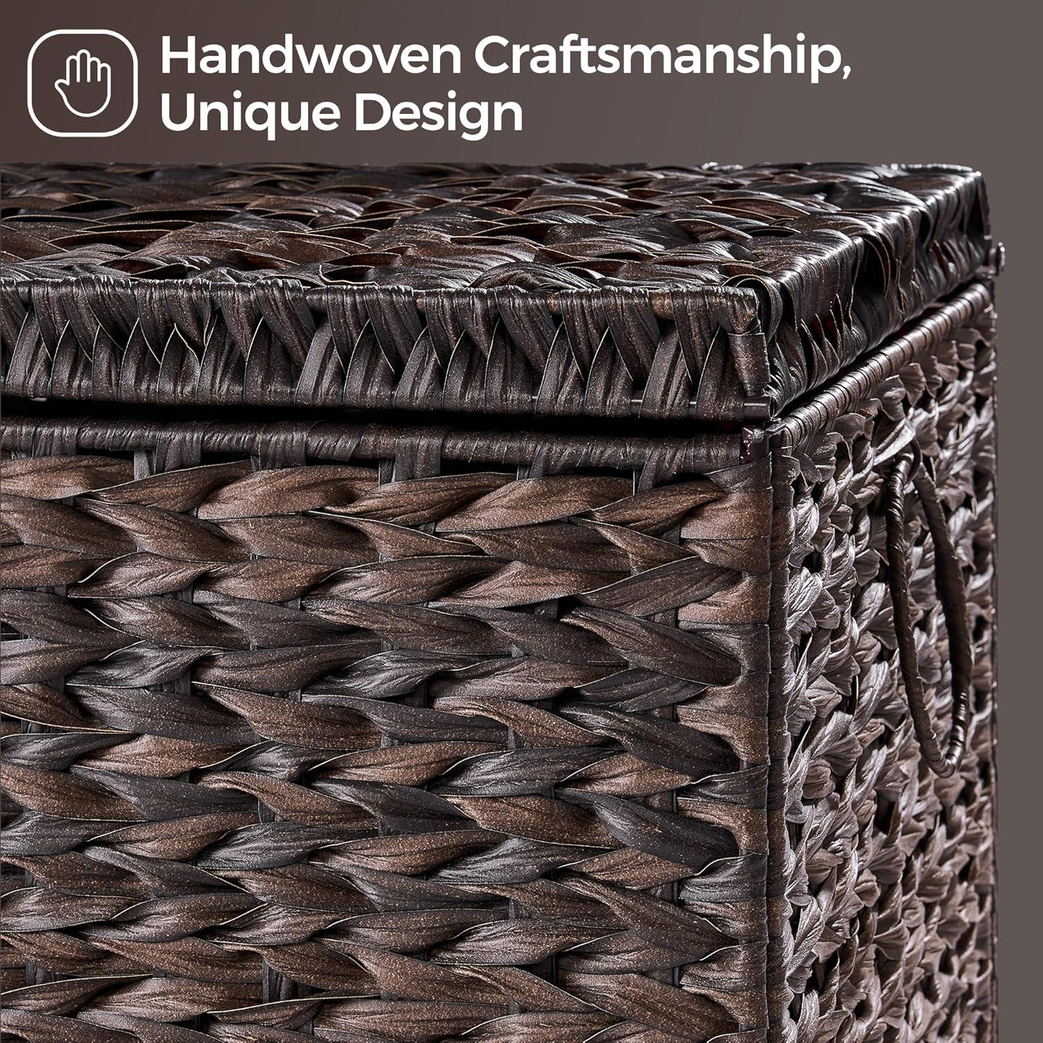 Cesta de Almacenamiento Honjourai 165L Rattan Plástico con Tapa