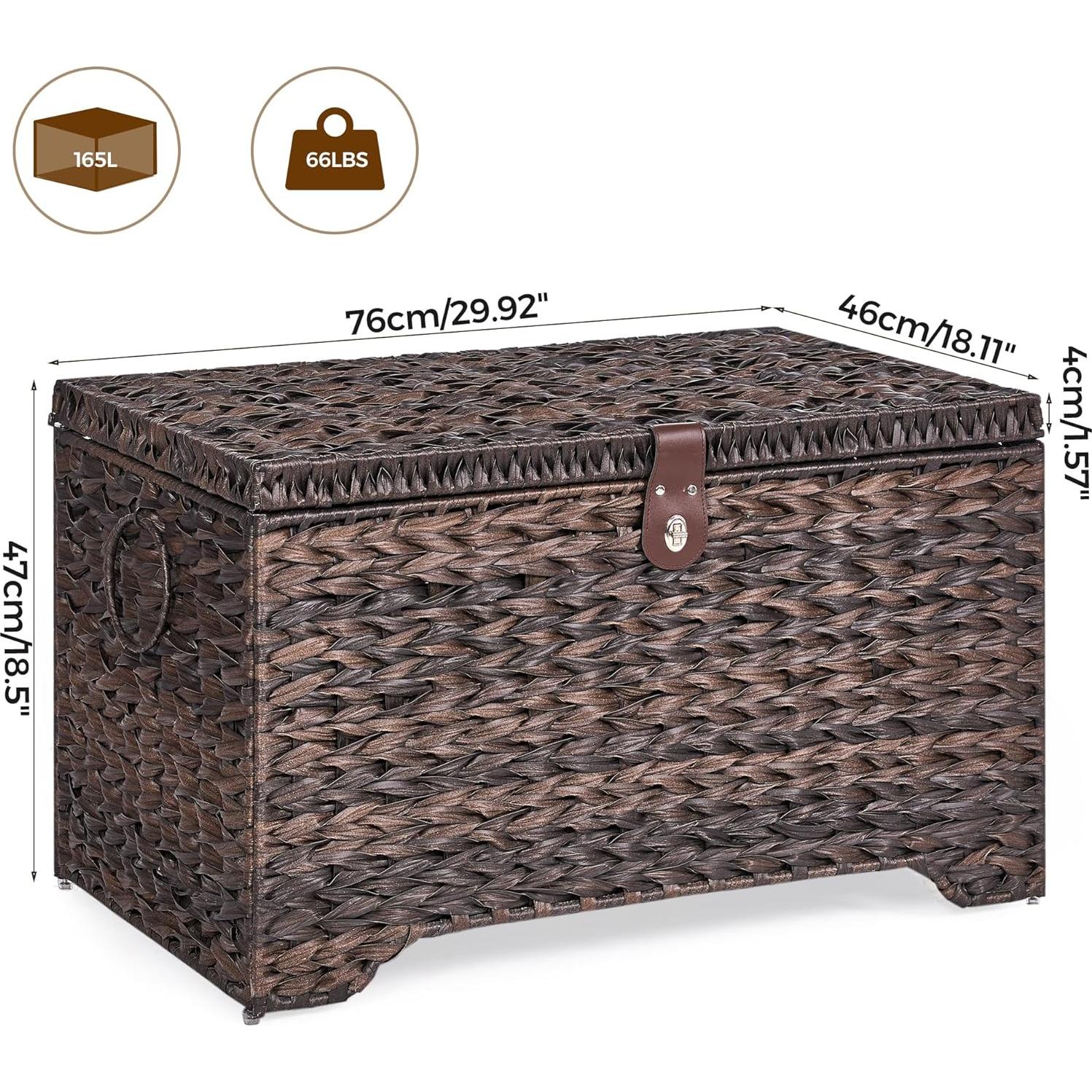 Cesta de Almacenamiento Honjourai 165L Rattan Plástico con Tapa